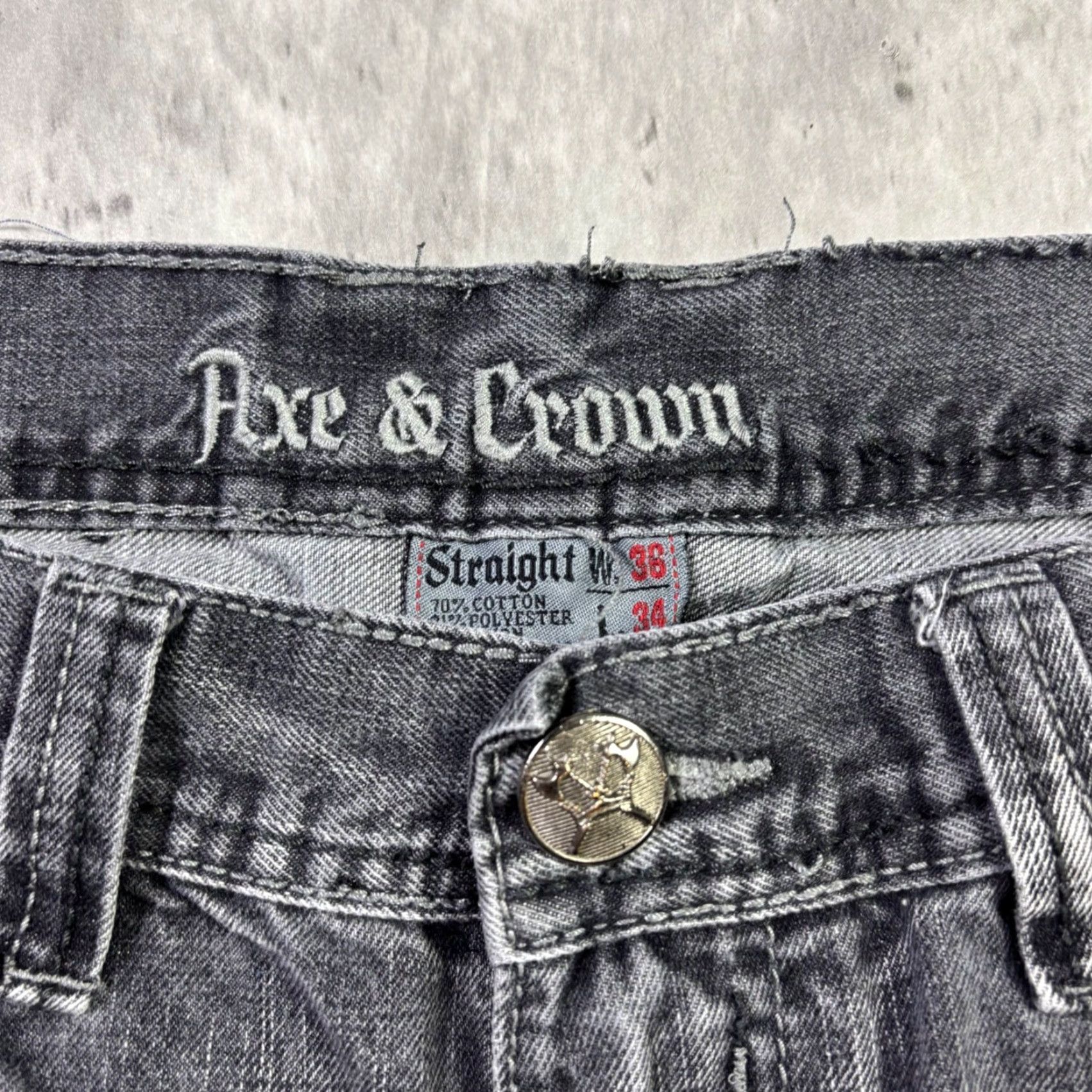 Denime VINTAGE Axe & Crown Mens Jeans Straight Leg 36x32 Dark Wash Denim 90s Size US 36 / EU 52 - 6 Thumbnail