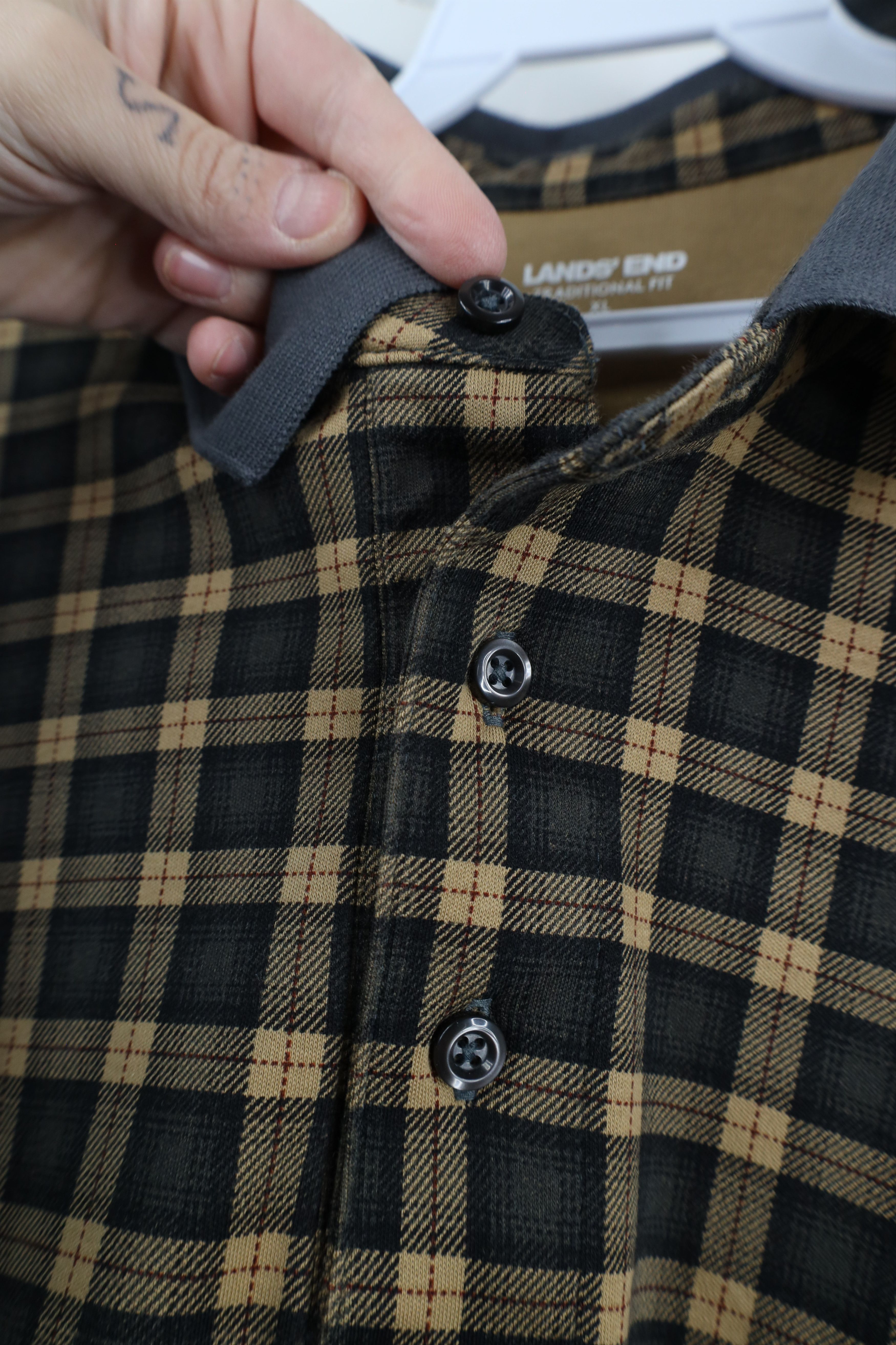 Lands' End × Vintage Vintage Y2K Lands End Soft Cotton Touch Long Sleeve Polo Size US XL / EU 56 / 4 - 6 Thumbnail