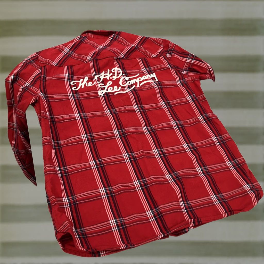 Lee VINTAGE Lee 101 Western Shirt Mens L Lava Red Plaid Embroidered Long Sleeve Button-Up Pockets Cad Western Theme Mens Size US L / EU 52-54 / 3 - 1 Thumbnail