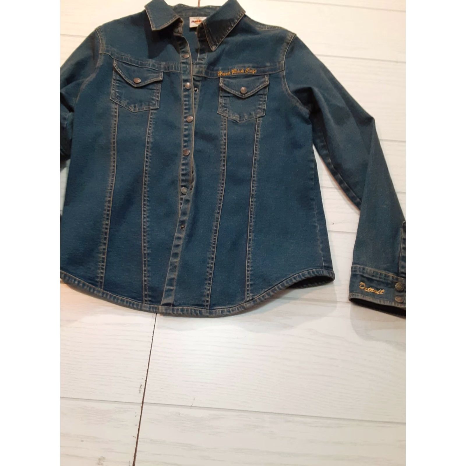 Hard Rock Cafe VINTAGE Hard Rock Cafe Detroit- Jeans Jacket 90s womans medium Jeans Jacket Blues 90s Womens Mens Size 42" / US 20 - 3 Thumbnail