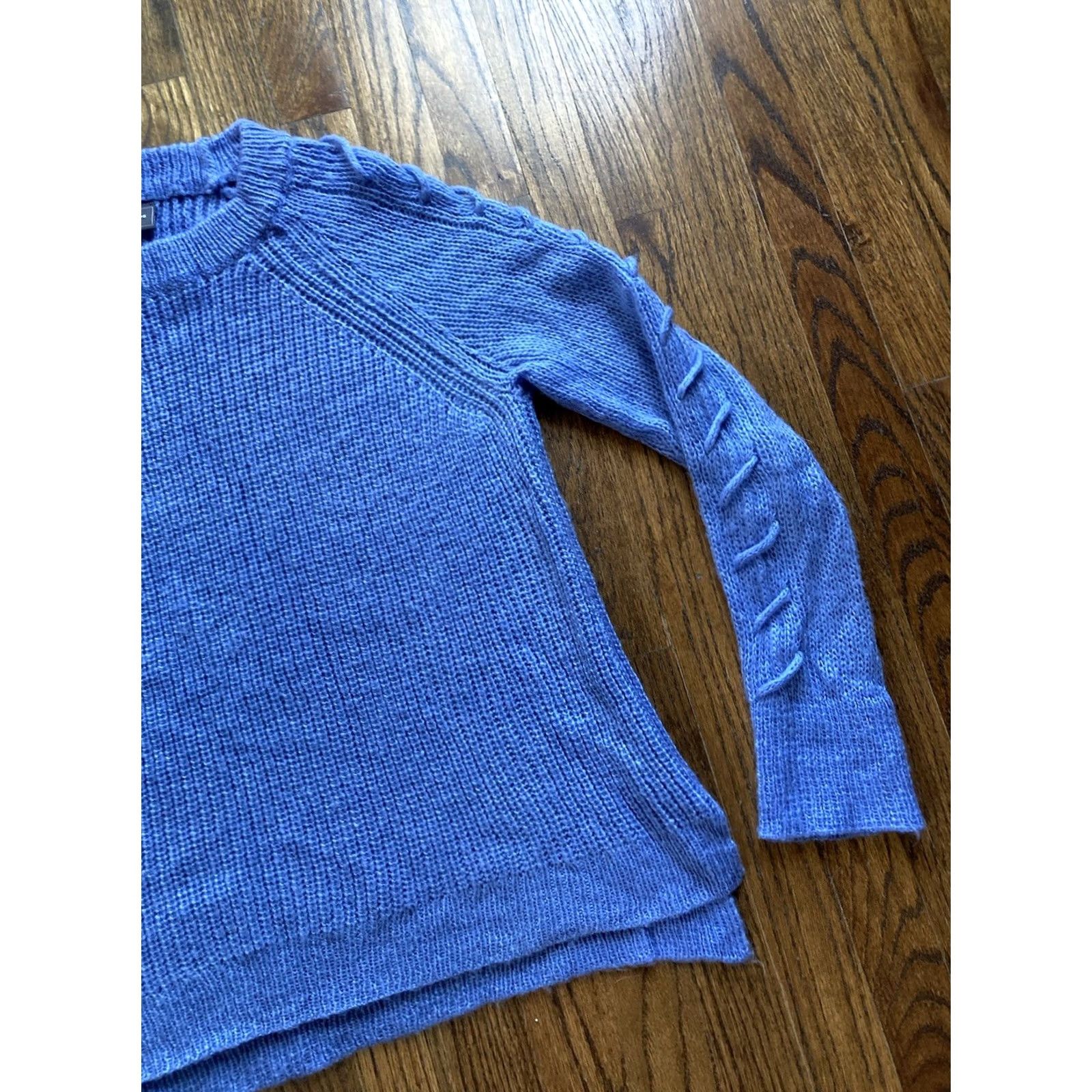 Vintage Wooden Ships Sweater Womens Medium Blue Mohair Blend Knit Pullover Size M / US 6-8 / IT 42-44 - 3 Thumbnail