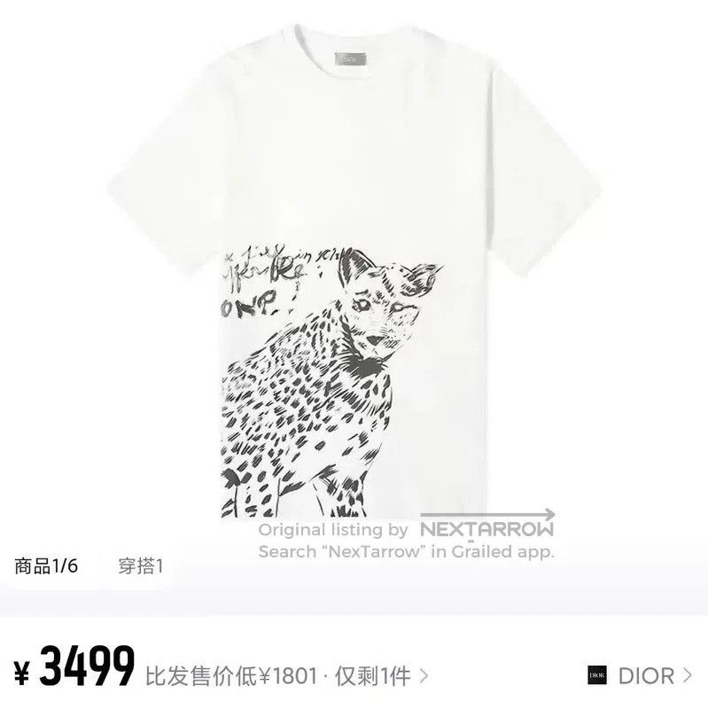 Dior Dior Men's White Cotton Graphic T-Shirt . Size US S / EU 44-46 / 1 - 9 Thumbnail