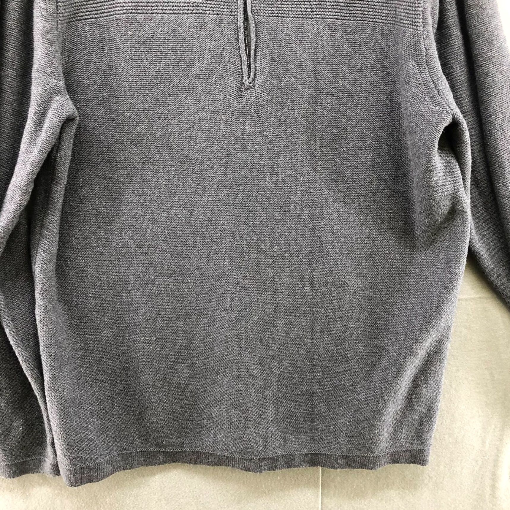 Flag & Anthem Flag & Anthem Sweater Mens L Gray 1/4 Zip Pullover Cotton Knit Textured Knit 1/2 Zip Mock Neck Casual Modern Classic Pullover Mens L Gray Size US L / EU 52-54 / 3 - 5 Thumbnail