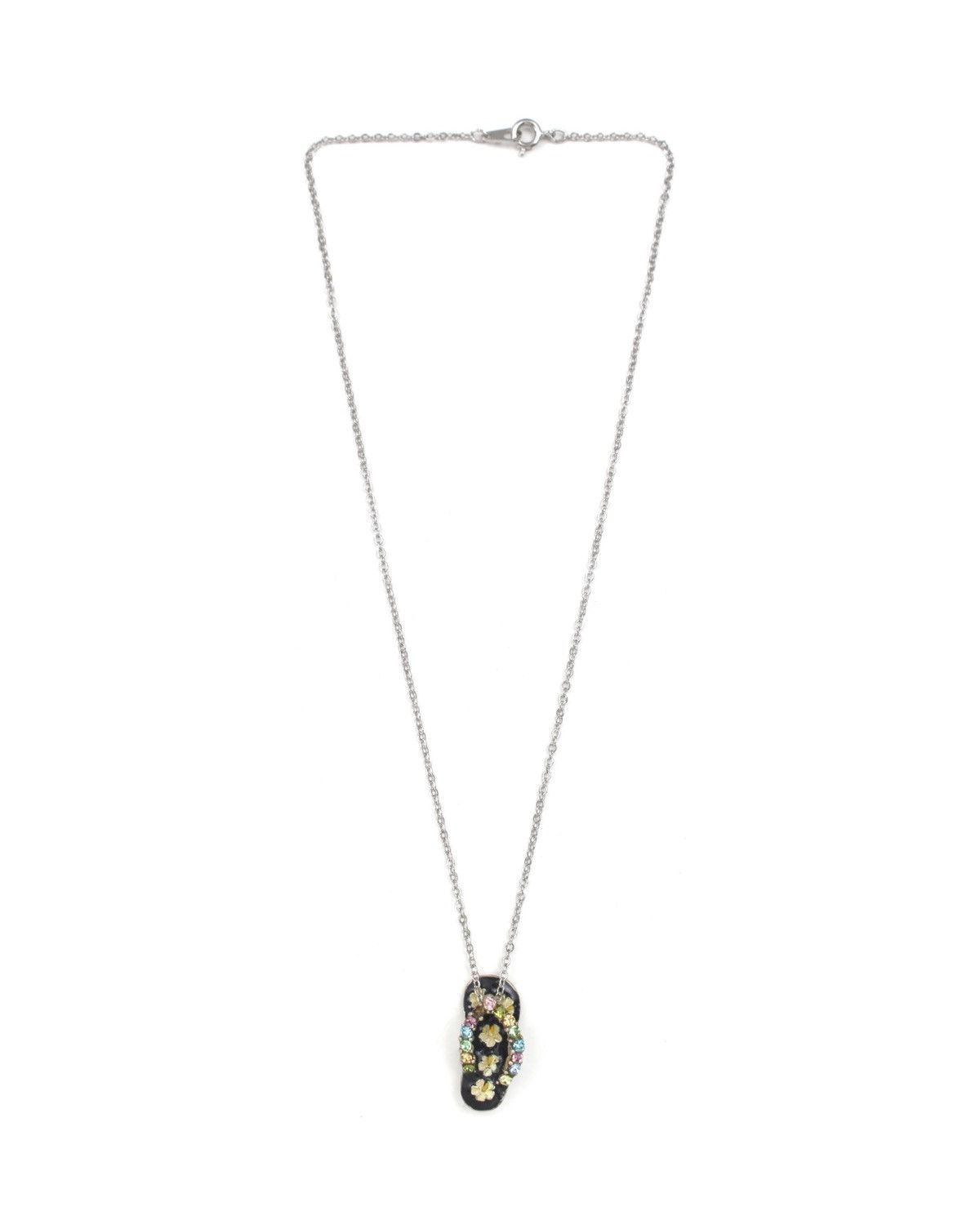Hysteric Glamour 2000S JAPANESE MADE BLACK ENAMEL FLOWER THONG NECKLACE Size ONE SIZE - 2 Thumbnail