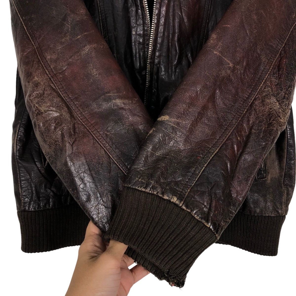 Japanese Brand 🔥Vtg Leather Jacket Three Man Japan Issey Miyake Japan Size US L / EU 52-54 / 3 - 13 Thumbnail