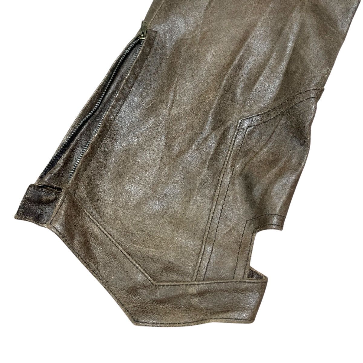 If Six Was Nine Vintage Wrong Seditionaries Patches Cowhide Leather Pants Size US 29 - 21 Thumbnail