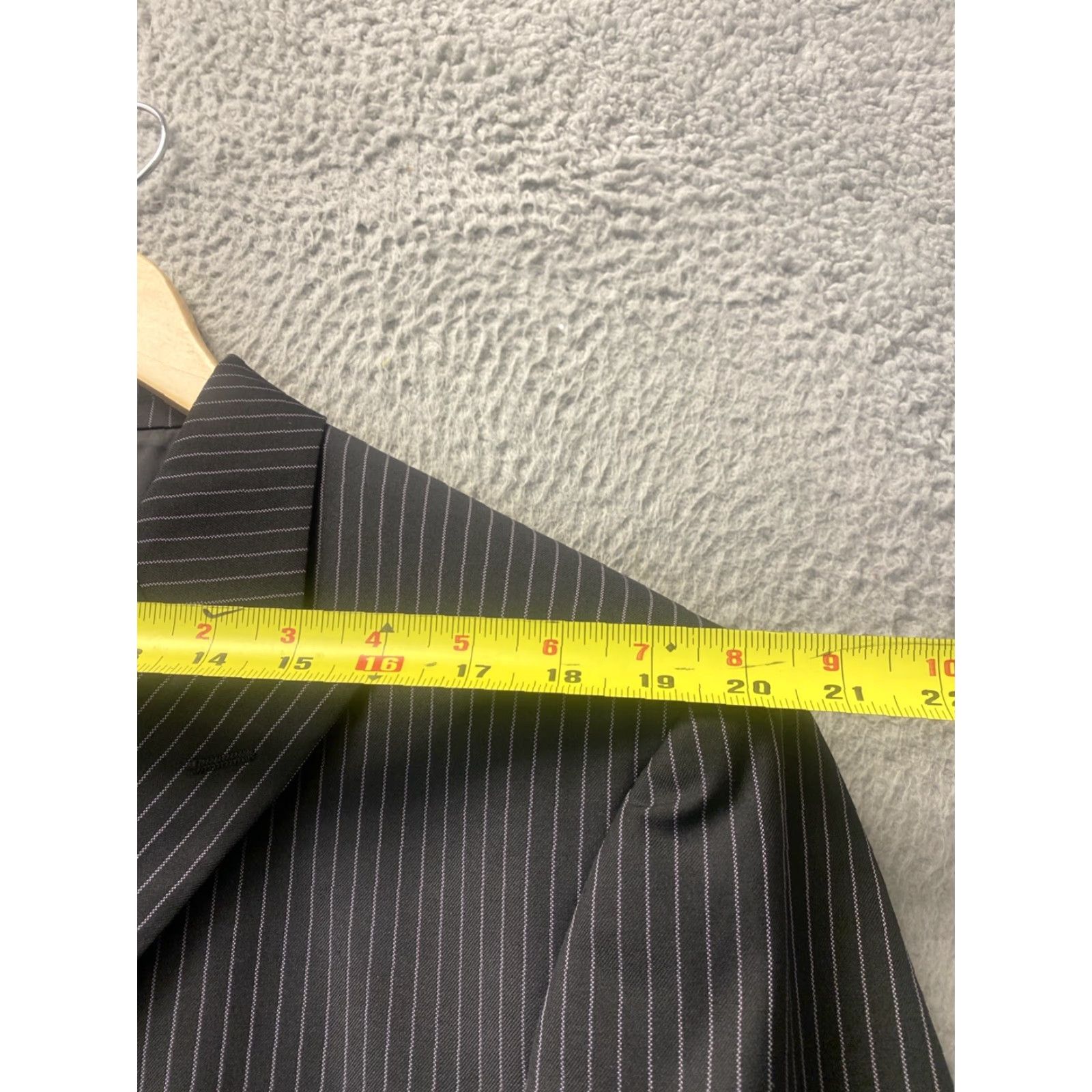 Vintage Zandello Blazer Jacket Suit Jacket Striped Black 44L Men Regular Long Three-Button Business Formal Mens 54 Chest Polyester Dry Clean Only Size 44R - 6 Thumbnail