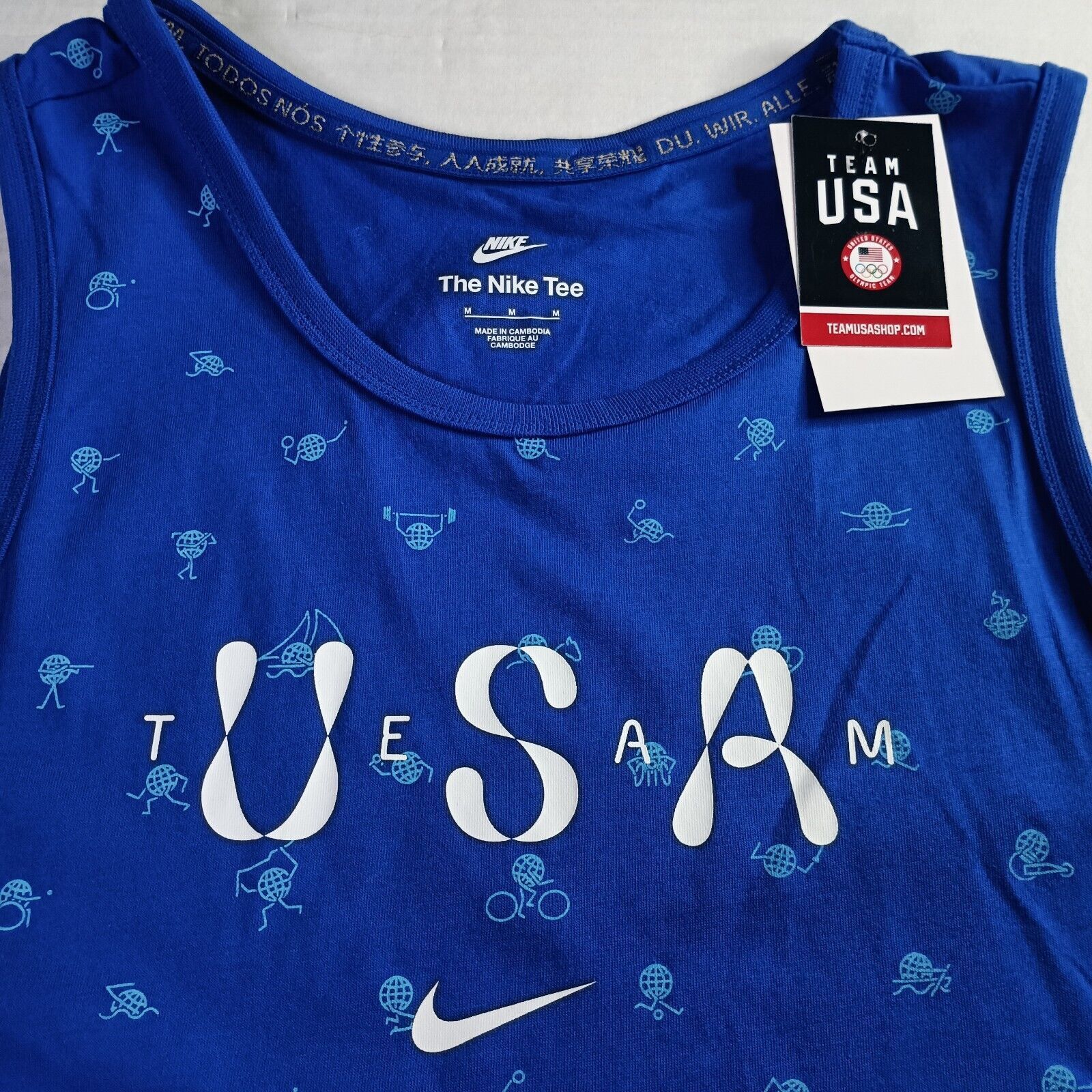 Nike Nike USA Club Tank Top Mens M Blue All Over Print FN0879-417 Size US M / EU 48-50 / 2 - 2 Thumbnail