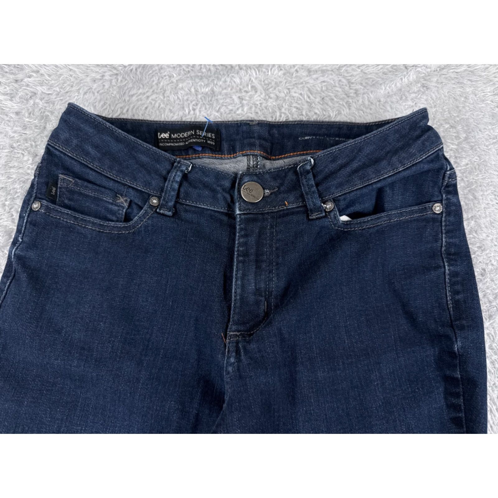 Lee Lee Jeans Women 26 Blue Denim Bootcut Mid Rise Dark Wash 26x29 Size 26" / US 2 / IT 38 - 4 Thumbnail