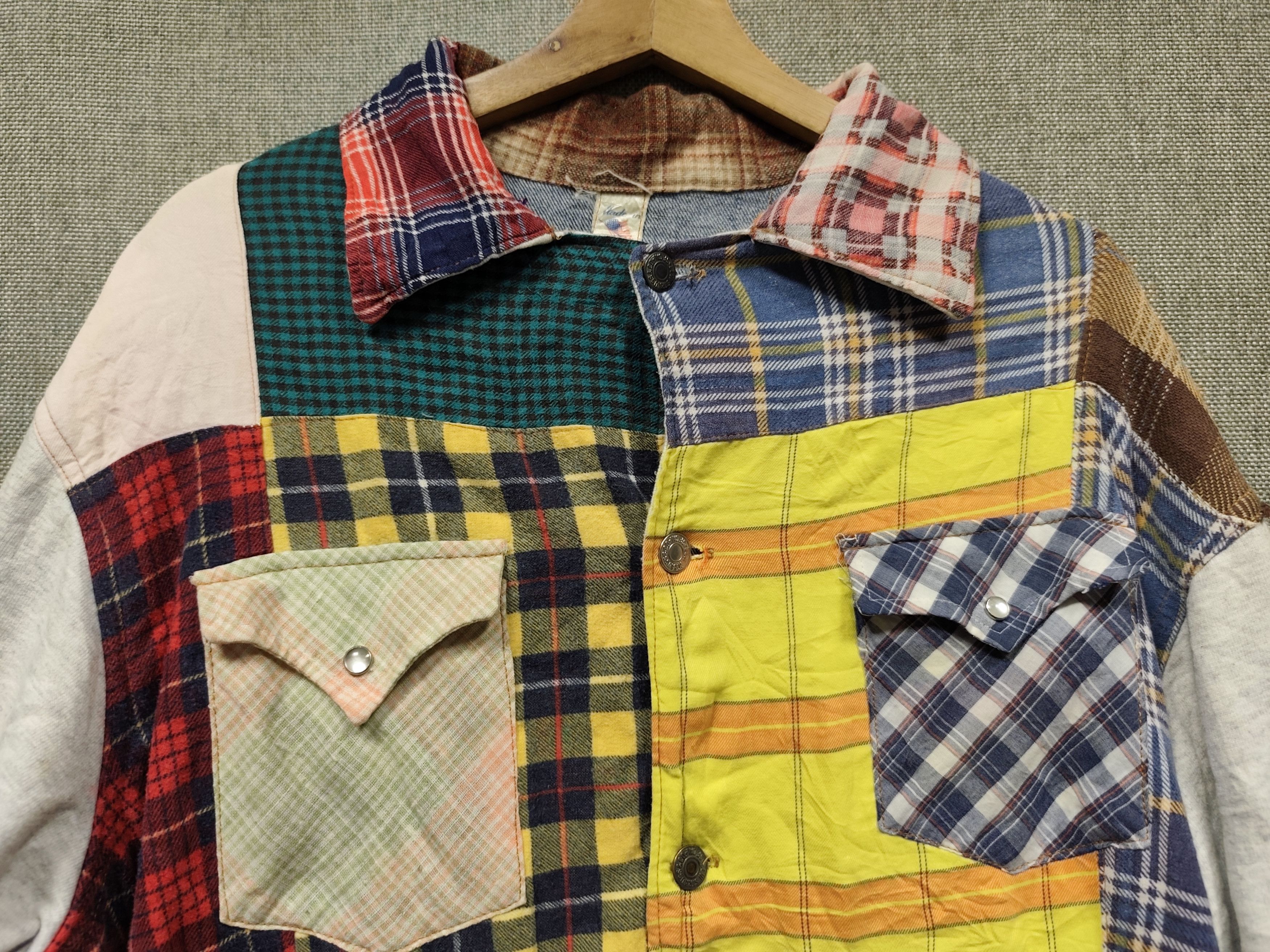 Levi's × Vintage Vintage 90s Levi's jacket patchwork made in usa Size US XL / EU 56 / 4 - 8 Thumbnail