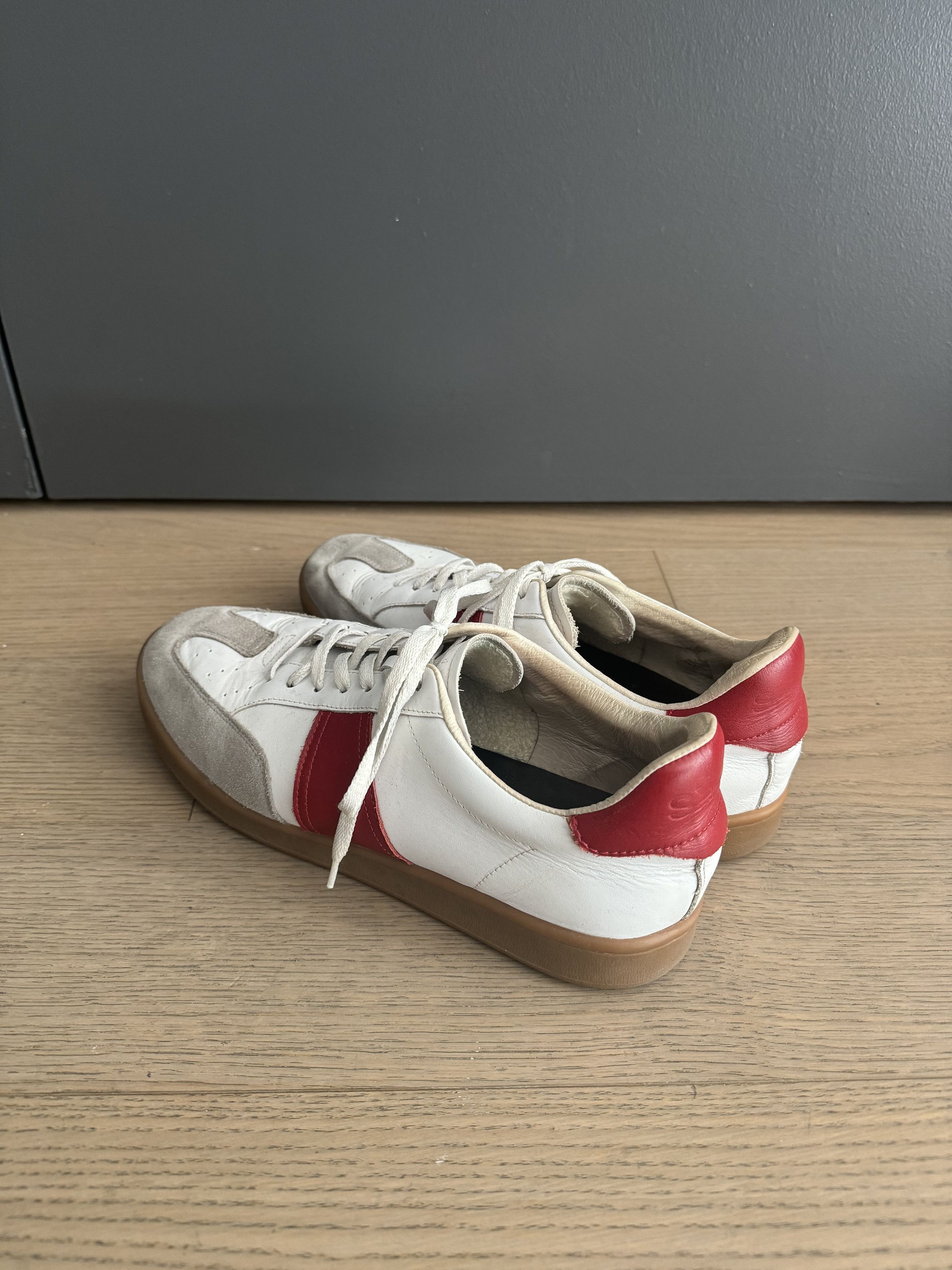 Sandro Sporty Suede and Red Stripe Leather Sneakers Size US 10 / EU 43 - 4 Thumbnail