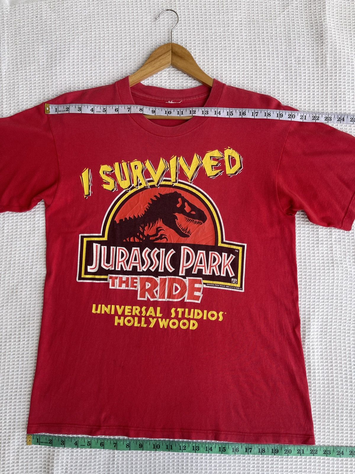 Vintage Rare🔥Vintage 90s JURASSIC PARK The Ride ERD GRUNGE TEE Size US L / EU 52-54 / 3 - 13 Thumbnail