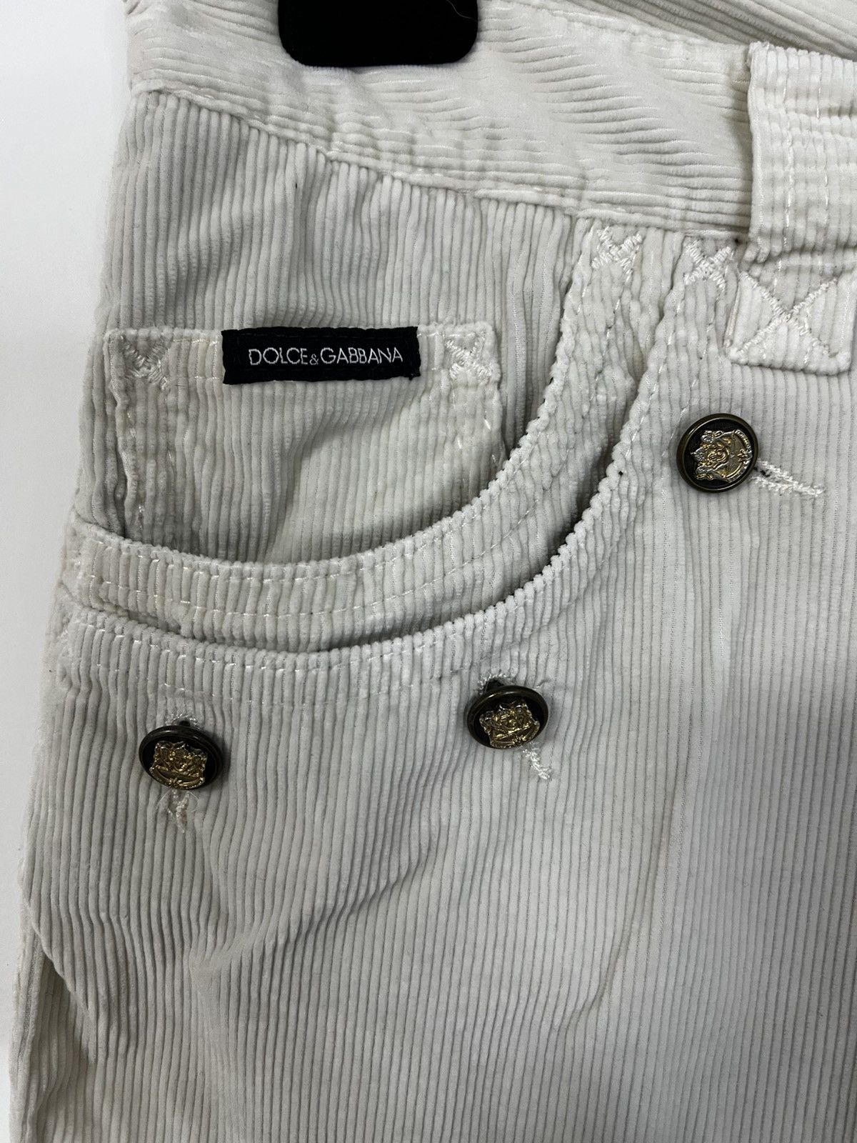 Dolce & Gabbana Dolce & gabbana white corduroy pants trousers L Size 32" / US 10 / IT 46 - 3 Thumbnail