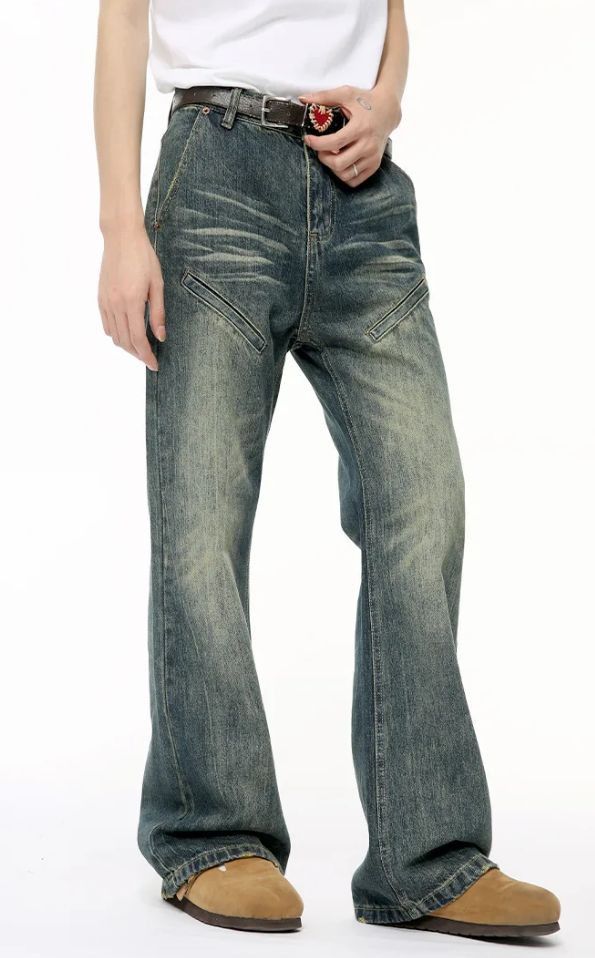 Japanese Brand × Jean Male Jeans Vintage Washing Straight Denim Size US 31 - 1 Thumbnail
