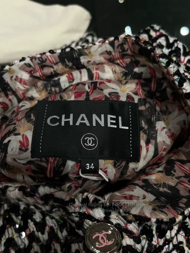 Chanel Chanel 23A black and white mixed-colour sequin jacket Size XXS / US 00 / IT 34 - 3 Thumbnail