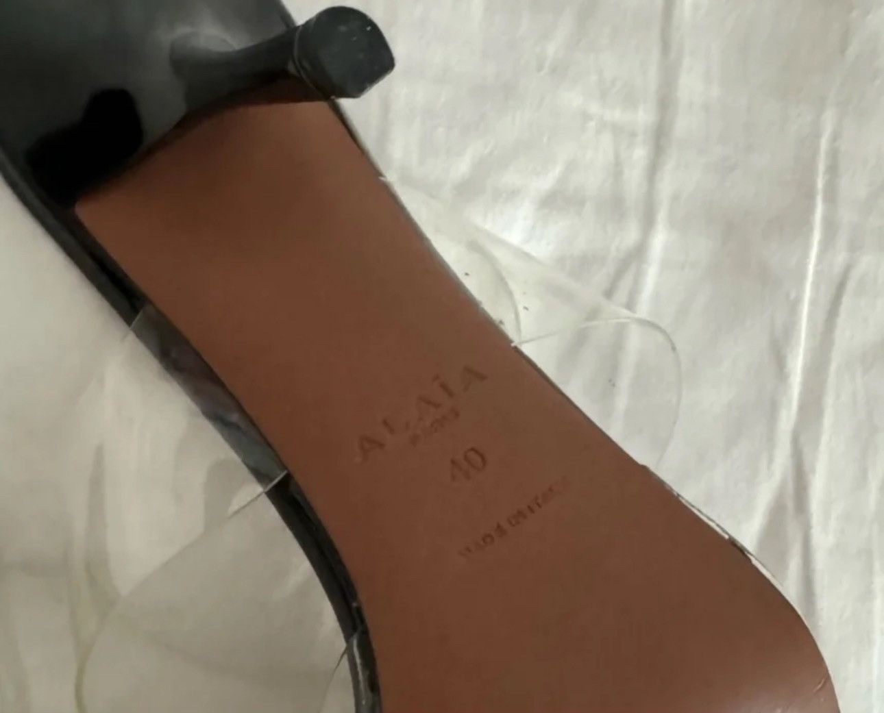 Alaia ALAIA clear vinyl and calf leather mule pumps Size US 10 / IT 40 - 6 Thumbnail