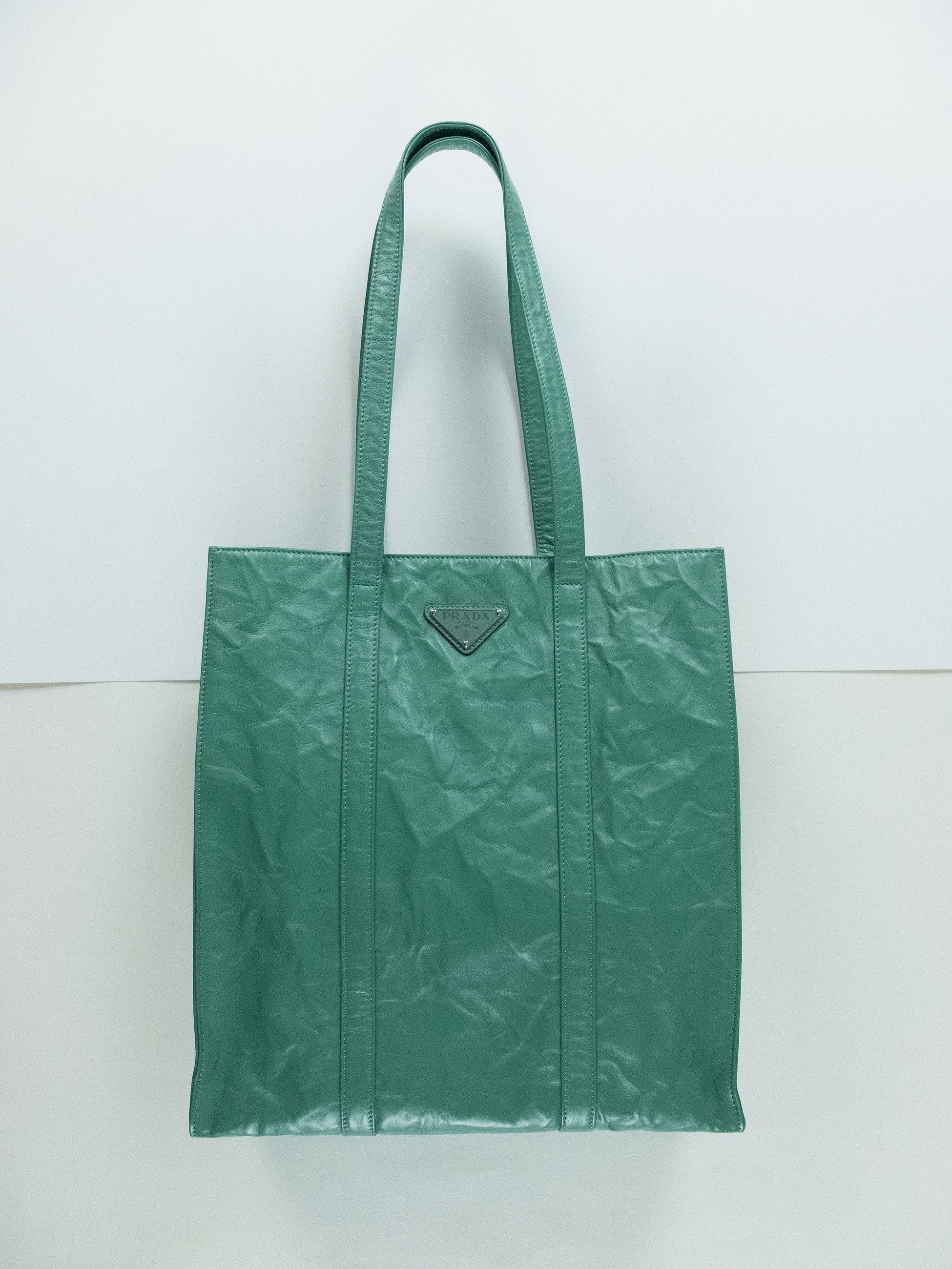 Prada PRADA sage green wrinkled effect antique nappa leather tote Size ONE SIZE - 6 Thumbnail