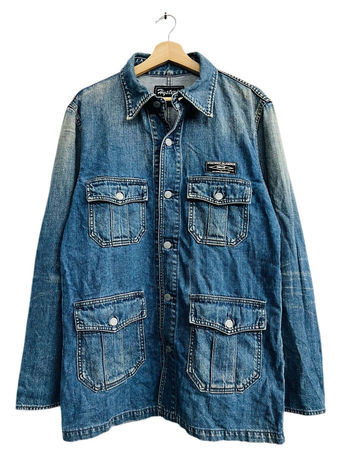 image of Vintage Hysteric Glamour Heavy Denim Jacket in Blue, Men's (Size Medium)