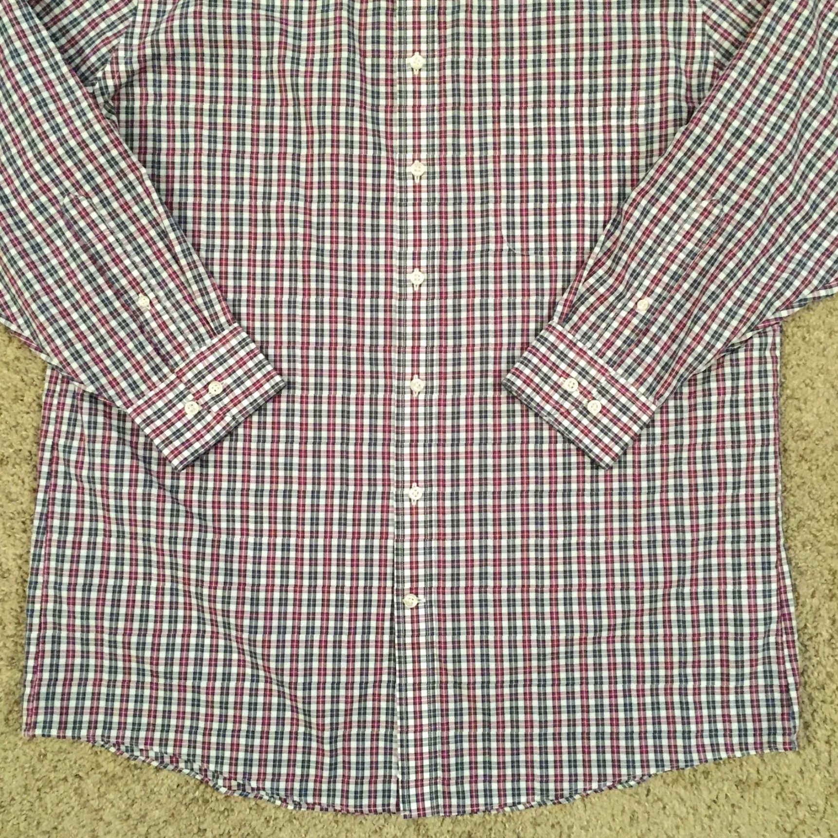 Stafford Stafford Shirt Mens 17 Purple Plaid Long Sleeve Button Up Size US XL / EU 56 / 4 - 4 Thumbnail