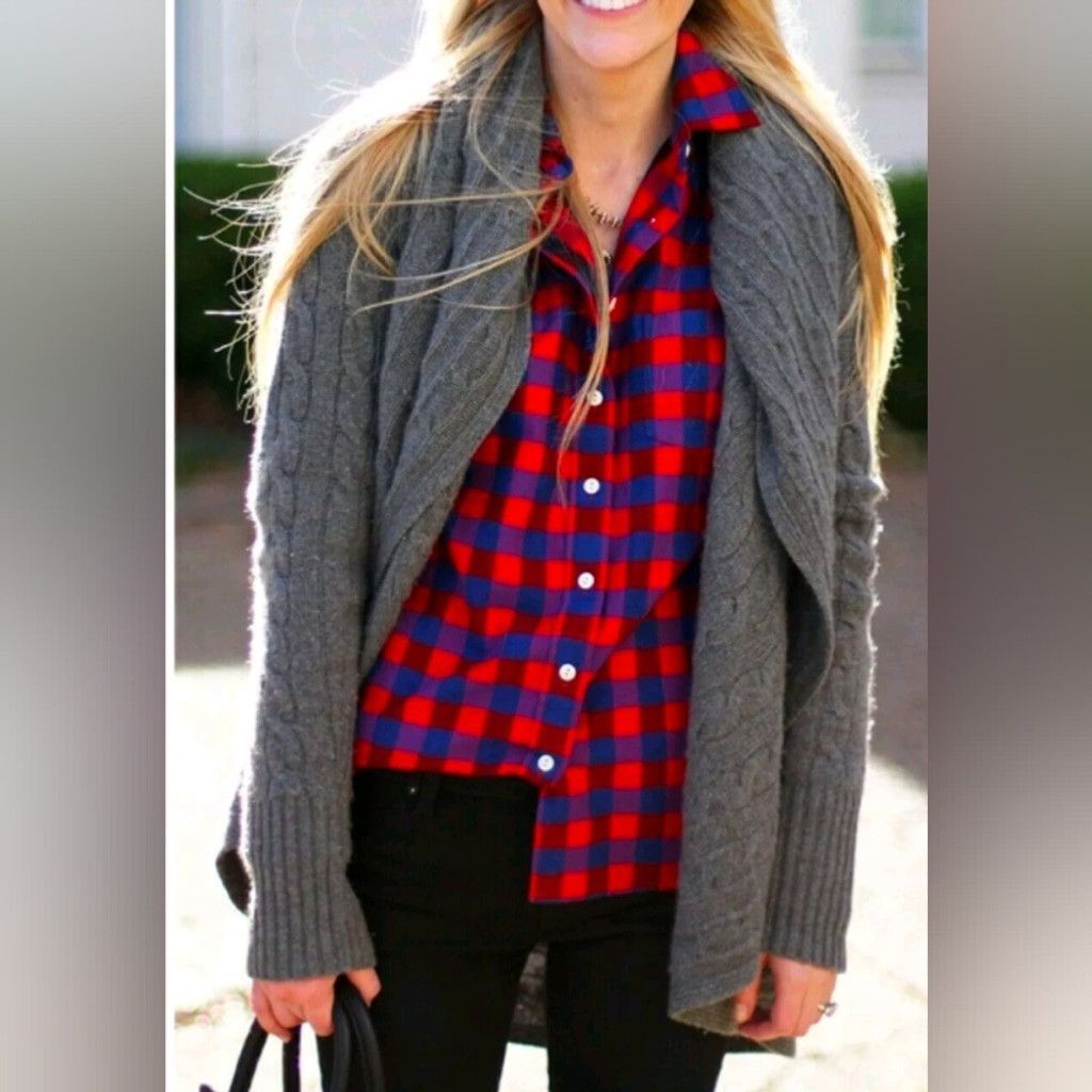 J.Crew J.Crew Boy Fit Plaid Button Down Long Sleeve Top Size 2 Size XS / US 0-2 / IT 36-38 - 2 Thumbnail