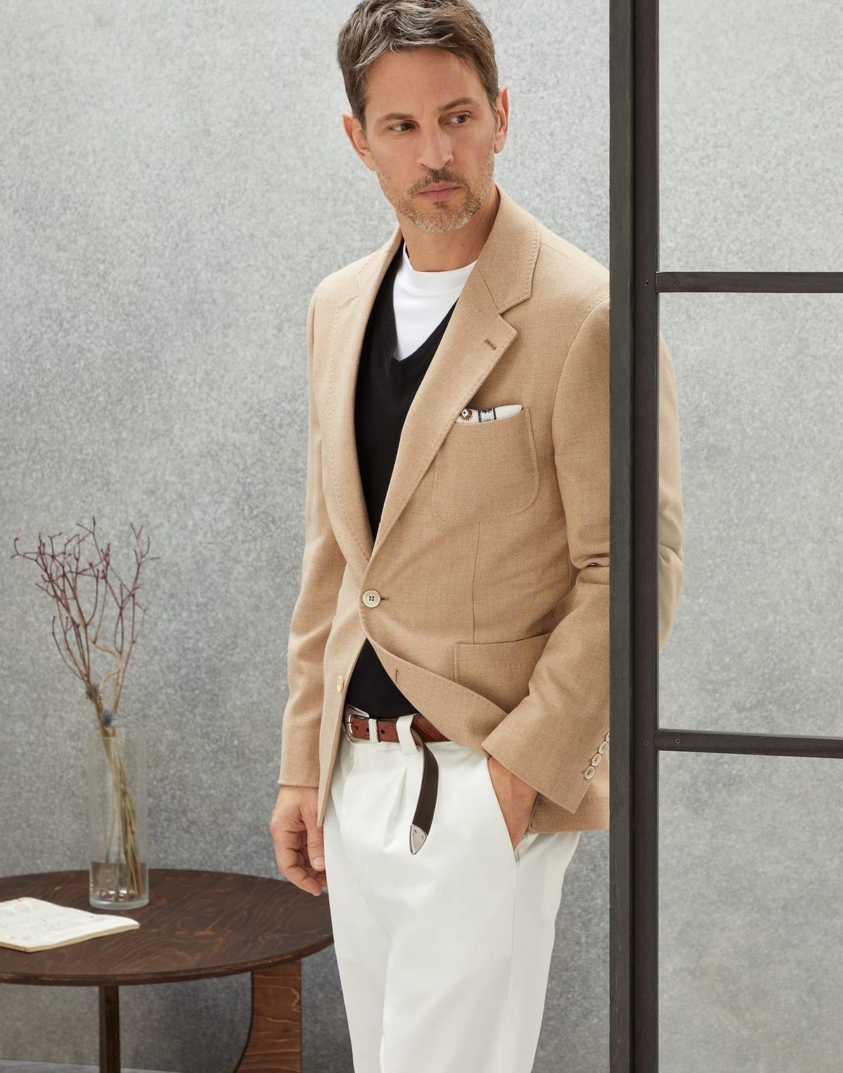 Brunello Cucinelli NWT Brunello Cucinelli Wool Linen Silk Beige Blazer Mens 50 Size 40R - 2 Thumbnail