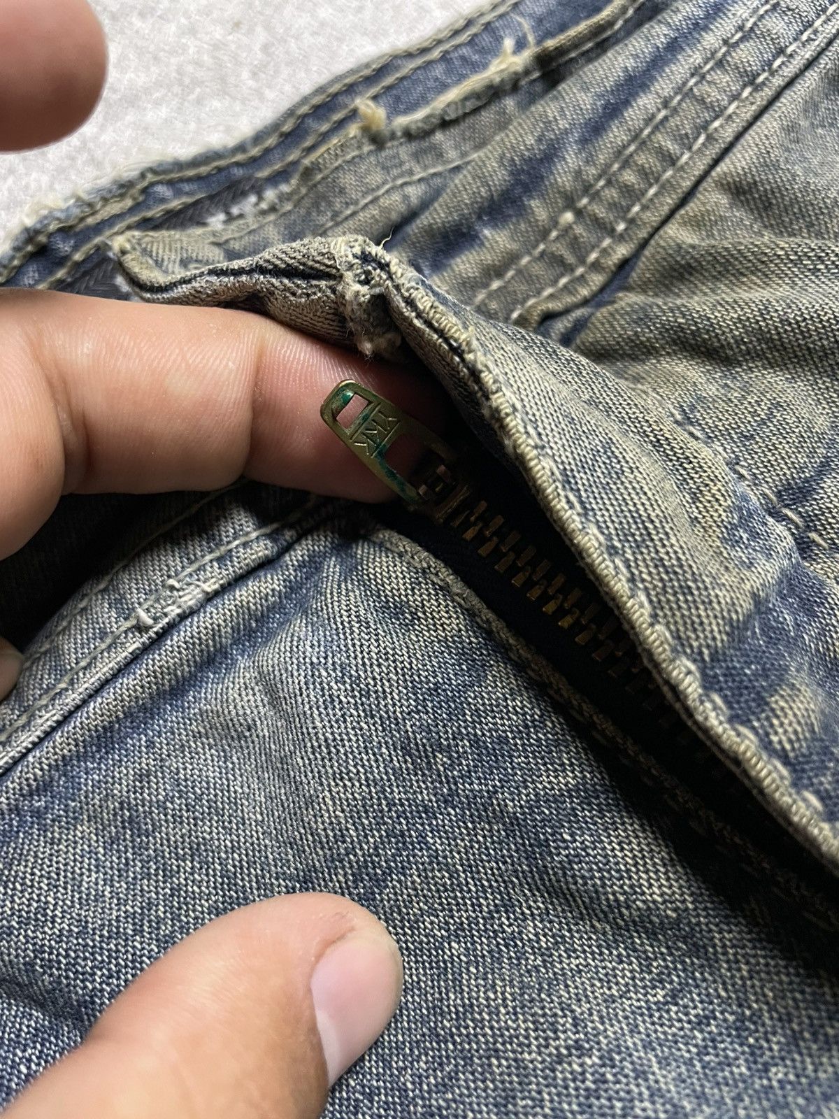 If Six Was Nine × Le Grande Bleu (L.G.B.) × Tornado Mart Distressed Work Denim Angelo Litric Cut & Burn IfSixWasNine Size US 32 / EU 48 - 13 Thumbnail