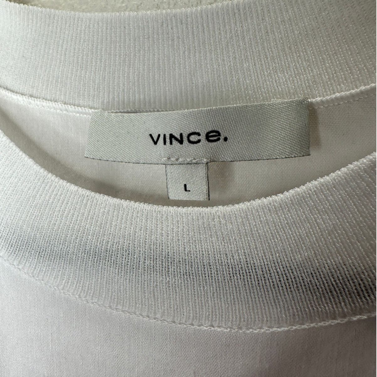 Vince Vince White Linen Round Neck Cap Sleeve Side Slit Tee Top L Size L / US 10 / IT 46 - 7 Thumbnail