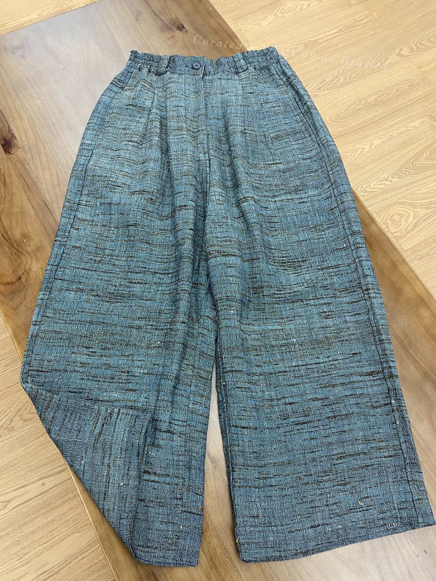 Other Tussah Silk Retro Texture Wide-Leg Pants Size 26" / US 2 / IT 38 - 1 Thumbnail