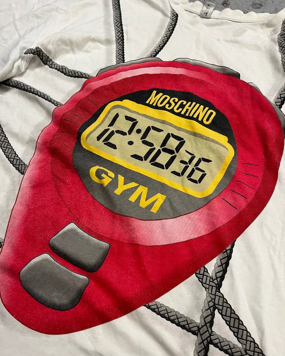 Moschino Moschino White Stopwatch Gym Sport T-Shirt Size US L / EU 52-54 / 3 - 7 Thumbnail