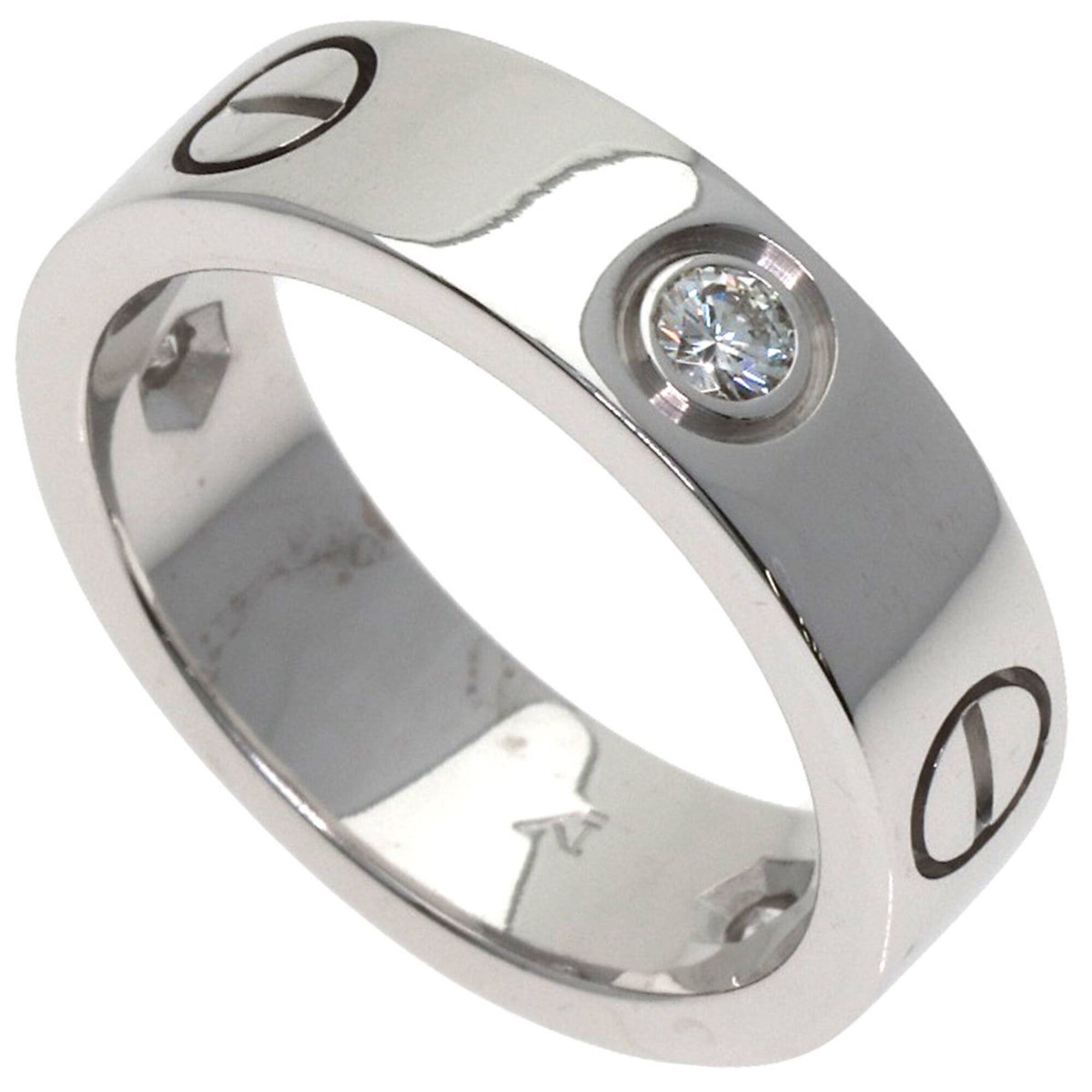 Cartier Cartier Love Ring Half Diamond #51 18K White Gold Women's CARTIER Size ONE SIZE - 1 Thumbnail