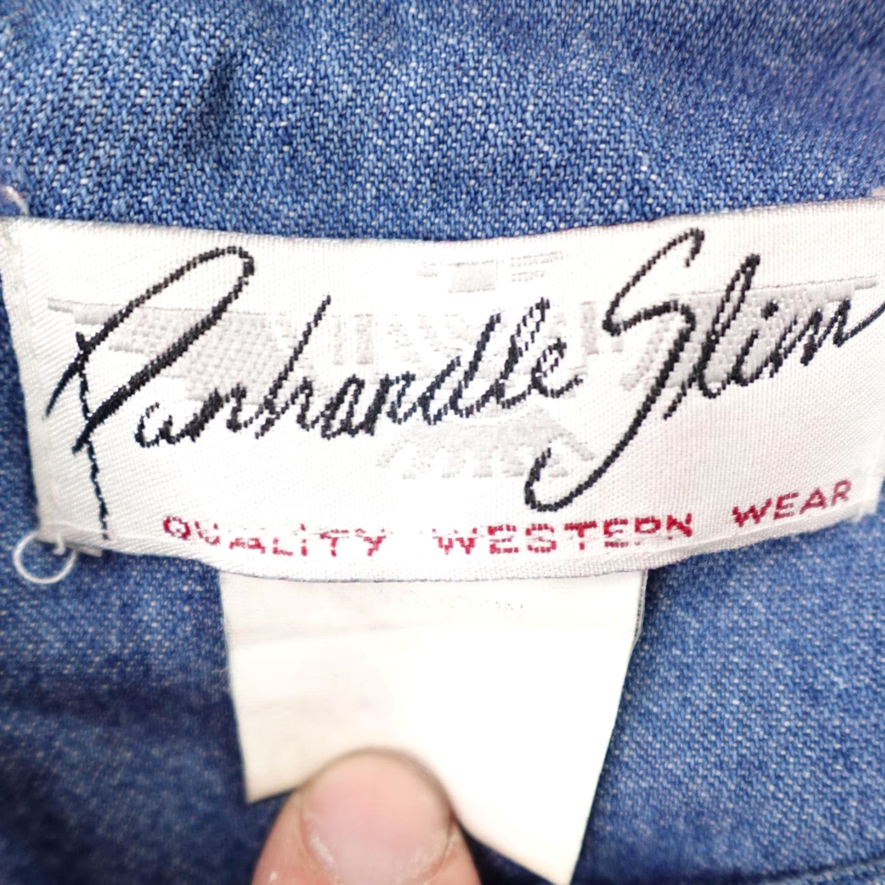 Vintage Vintage Panhandle Slim Shirt Mens 3XL Red Denim Band Collar Western Button Up Size US XXL / EU 58 / 5 - 7 Thumbnail