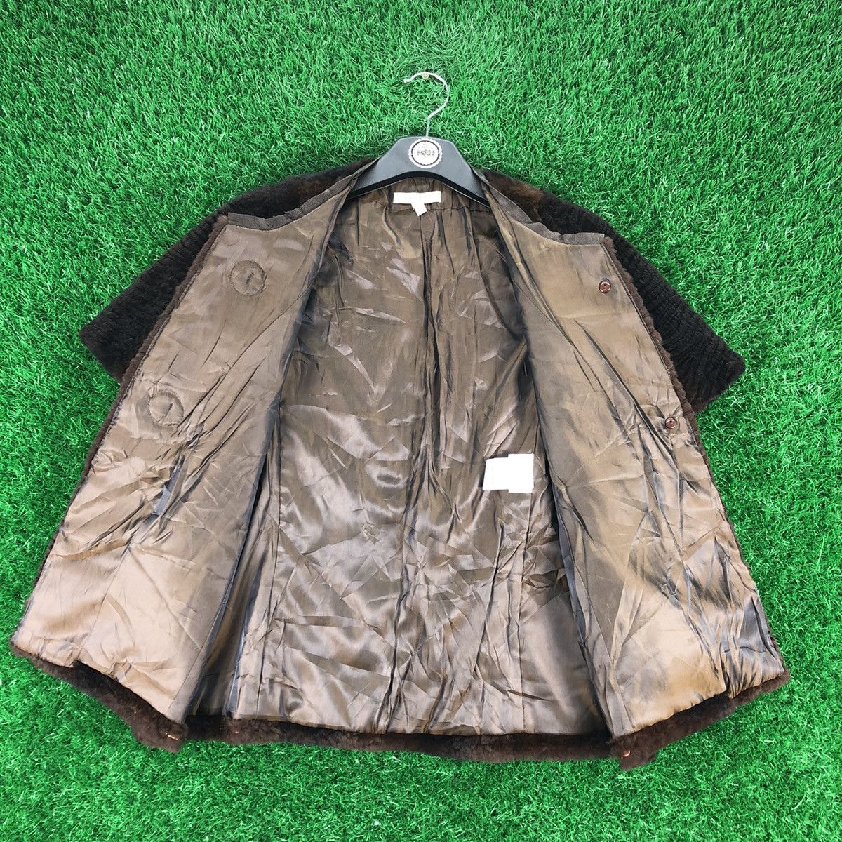 Sandro Sandro 100% Rabbit Fur Jacket Toggle Button Short Sleeve Size XS / US 0-2 / IT 36-38 - 7 Thumbnail
