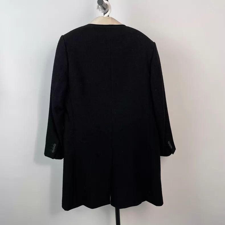 Louis Vuitton Louis Vuitton Black Cream White Silk Trim Women's Long Coa Size S / US 4 / IT 40 - 2 Thumbnail