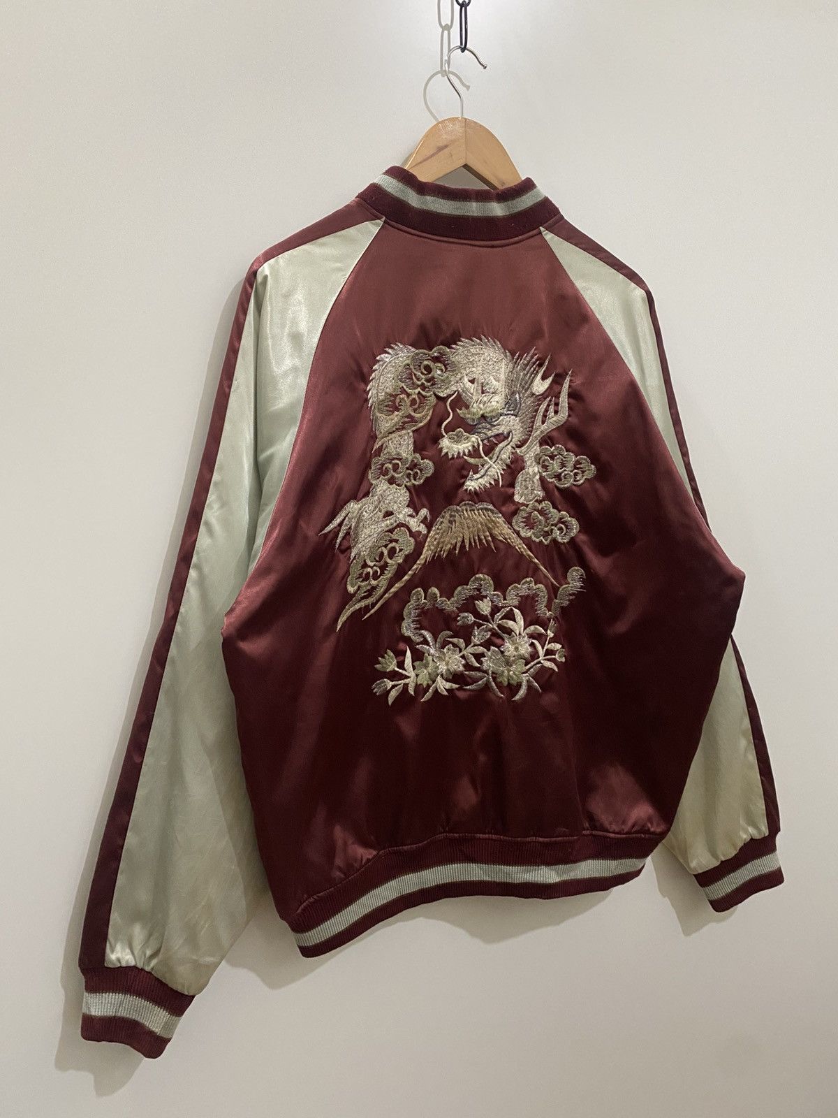Japanese Brand Sukajan Japanese Jacket Satin Dragon and Fuji Size US XL / EU 56 / 4 - 5 Thumbnail