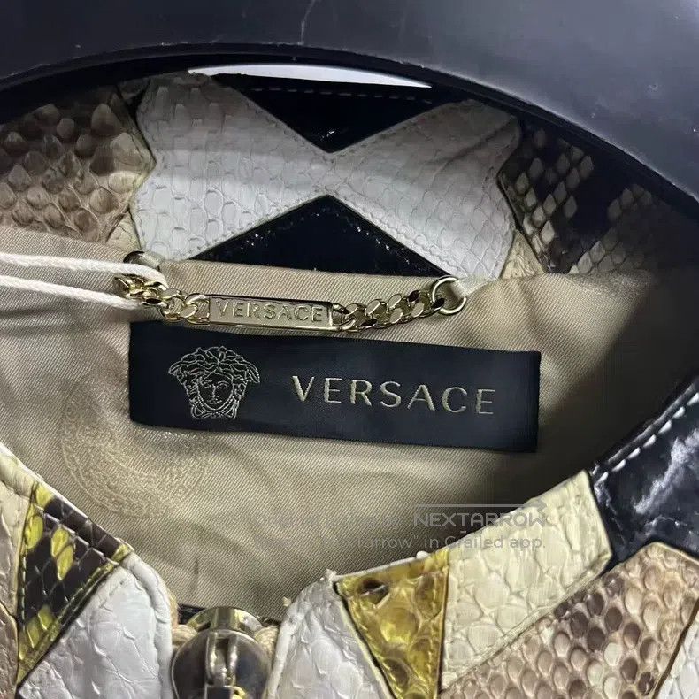 Versace Versace Multi-colored leather zippered long-sleeved jacket Size XS / US 0-2 / IT 36-38 - 3 Thumbnail