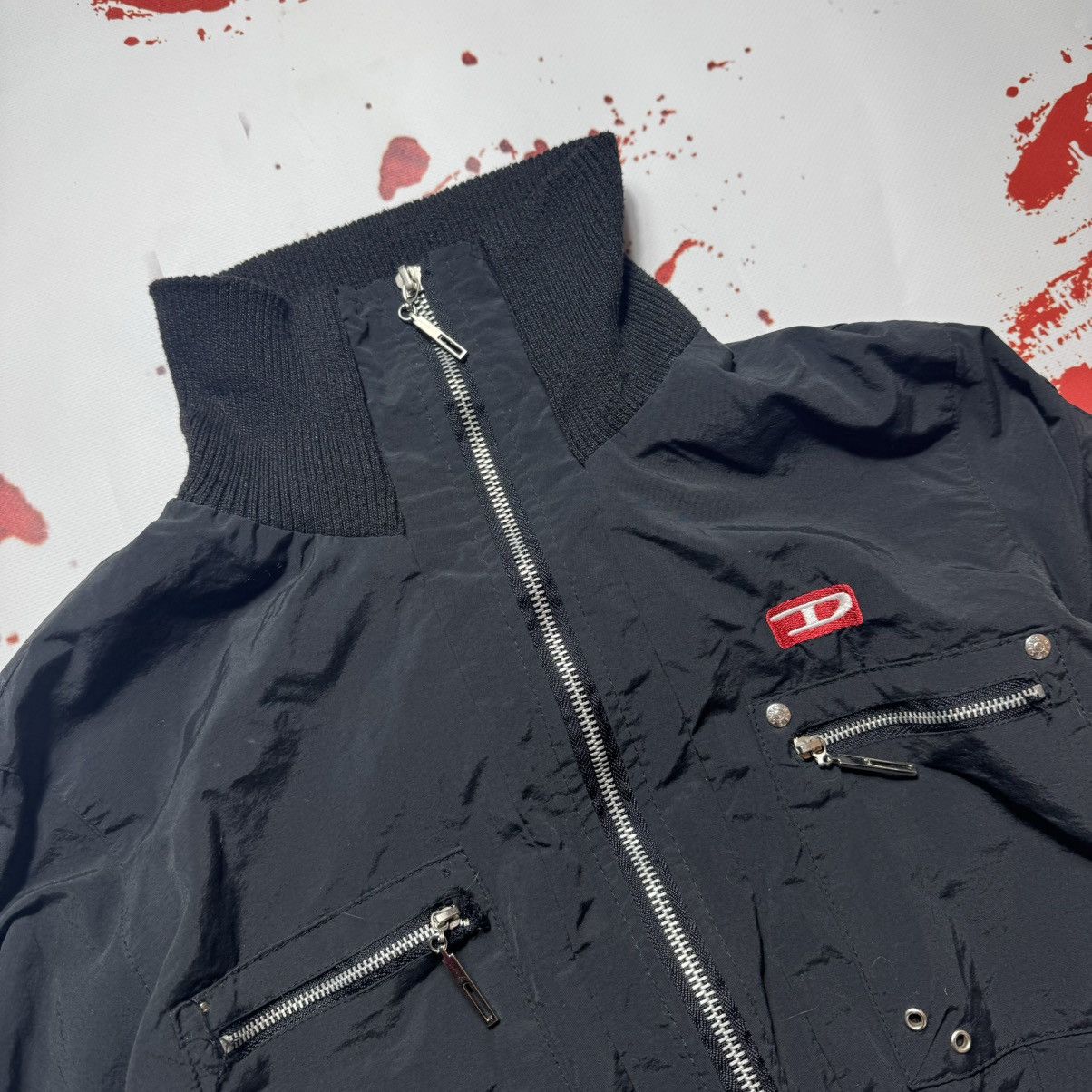 Diesel bomber vintage diesel jacket big logo cropped streetwear Size L / US 10 / IT 46 - 2 Thumbnail