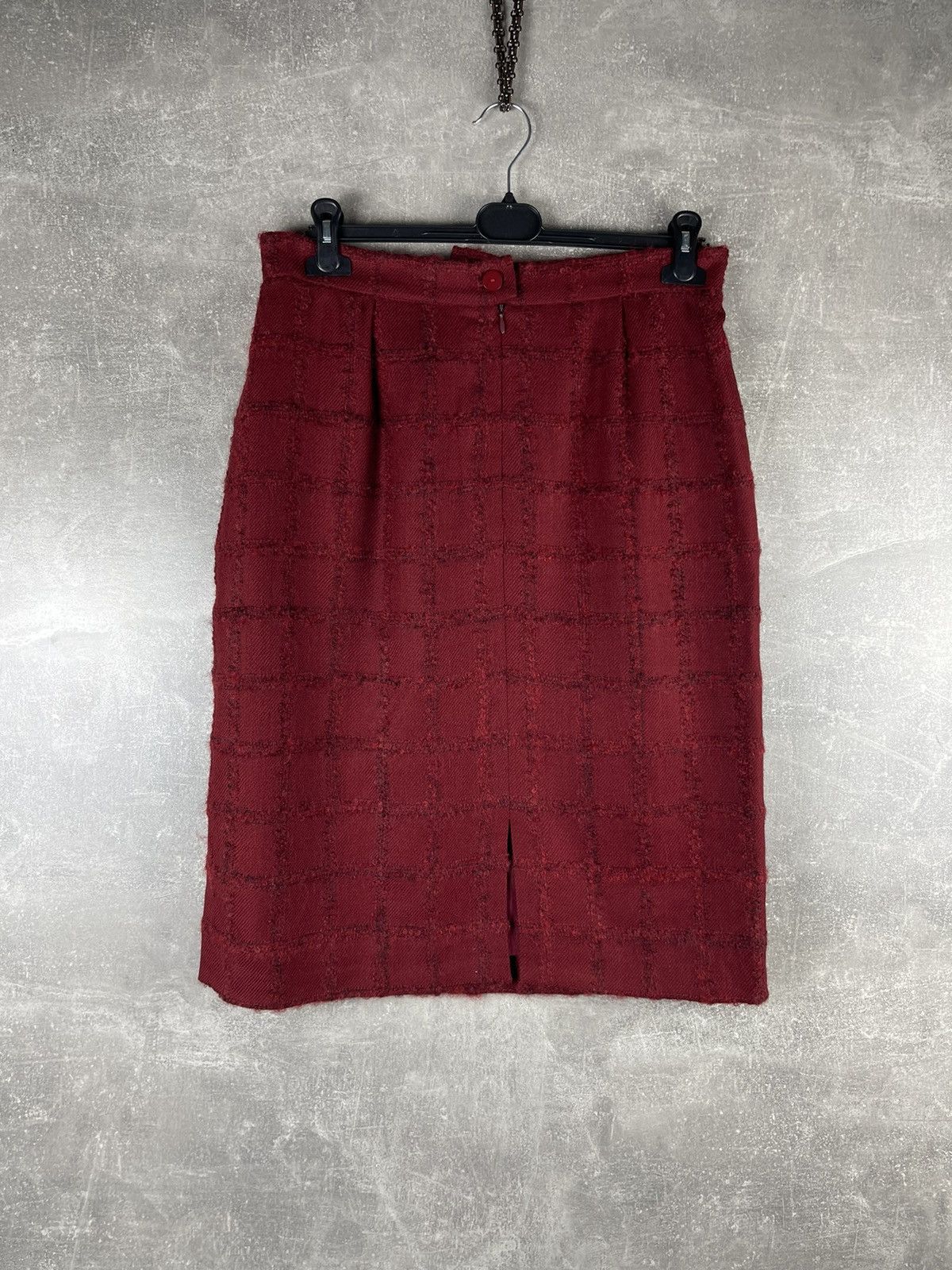 Yves Saint Laurent Yves Saint Laurent Variation 80s Wool Skirt Suit Burgundy Size XL / US 12-14 / IT 48-50 - 13 Thumbnail