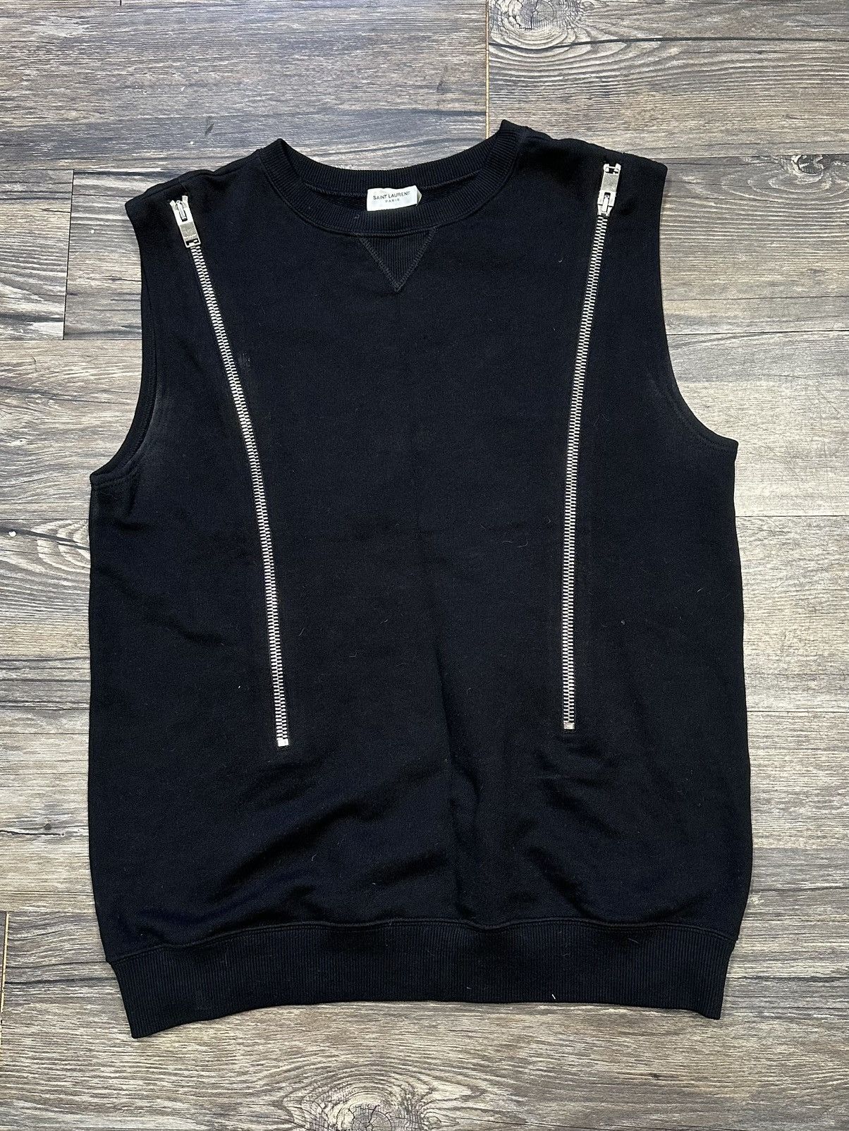 Saint Laurent Paris Saint Laurent Paris Zipper Sleeveless Vest Size US XL / EU 56 / 4 - 1 Thumbnail