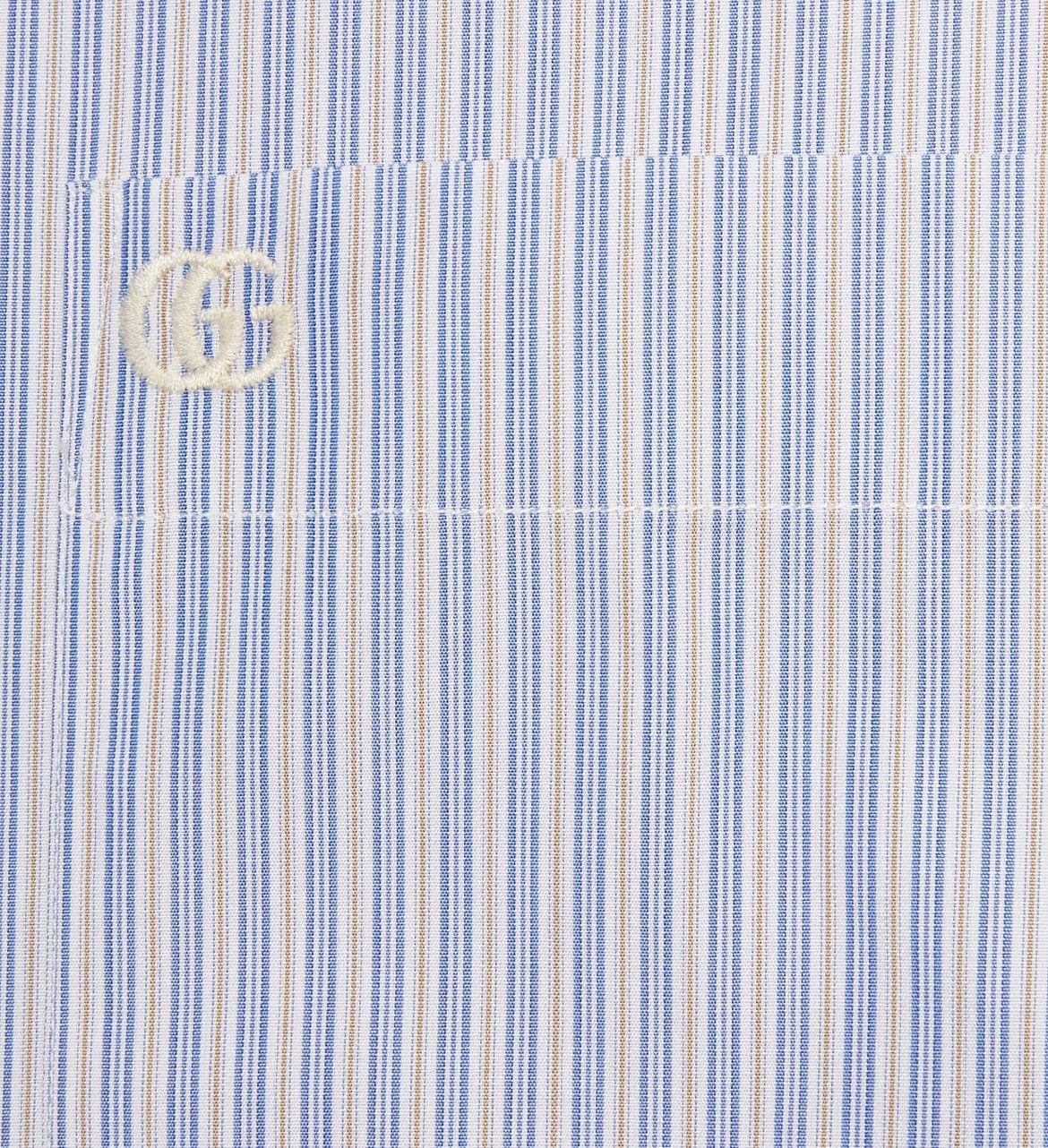 Gucci o1mt1gz0525 Striped Cotton Shirt in White/Blue Size US S / EU 44-46 / 1 - 2 Thumbnail