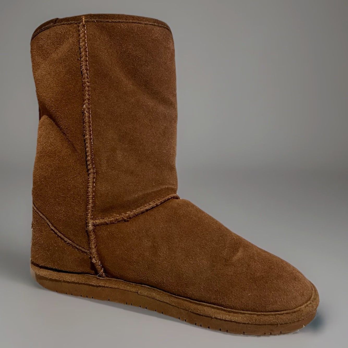 Vintage BEARPAW Emma Boot Women Suede Tan Lined Shearling Sheepskin 7, Outdoor Winter Fall Spring Bohemian Style Womens Size 28" / US 6 / IT 42 - 6 Thumbnail