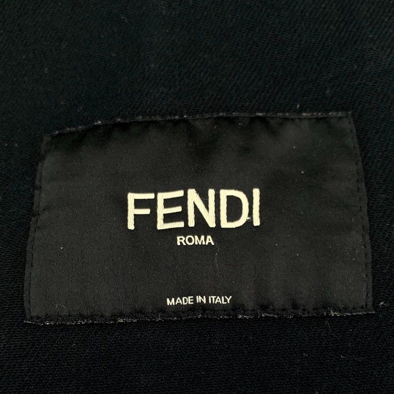 Fendi FENDI Black Logo Monogram Cotton Collar Denim Jacket Size US L / EU 52-54 / 3 - 5 Thumbnail