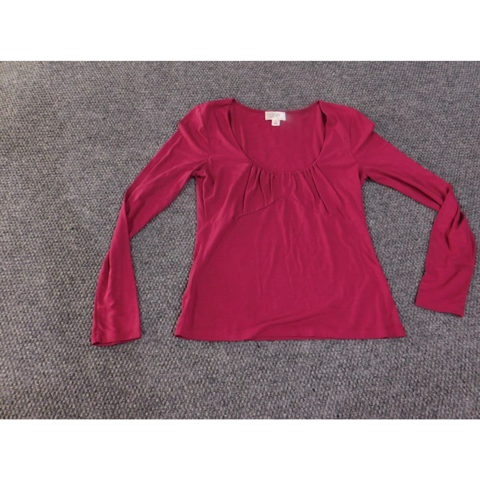 Loft **Loft Women's Red Long Sleeve Scoop Neck Stretch Top Small** User: **Loft Women's Small Red Long Sleeve Scoop Neck Stretch Top** Size S / US 4 / IT 40 - 3 Thumbnail
