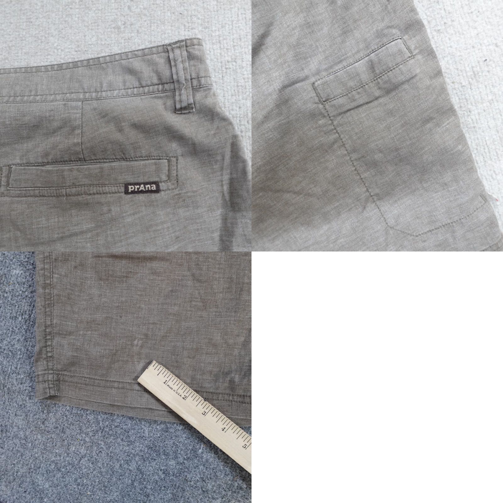 Prana Prana Shorts 38 Gray Brown Hemp Blend 8" Furrow Mens Chino Beig e Regular Pocket Pattern Solid Size US 38 / EU 54 - 9 Thumbnail