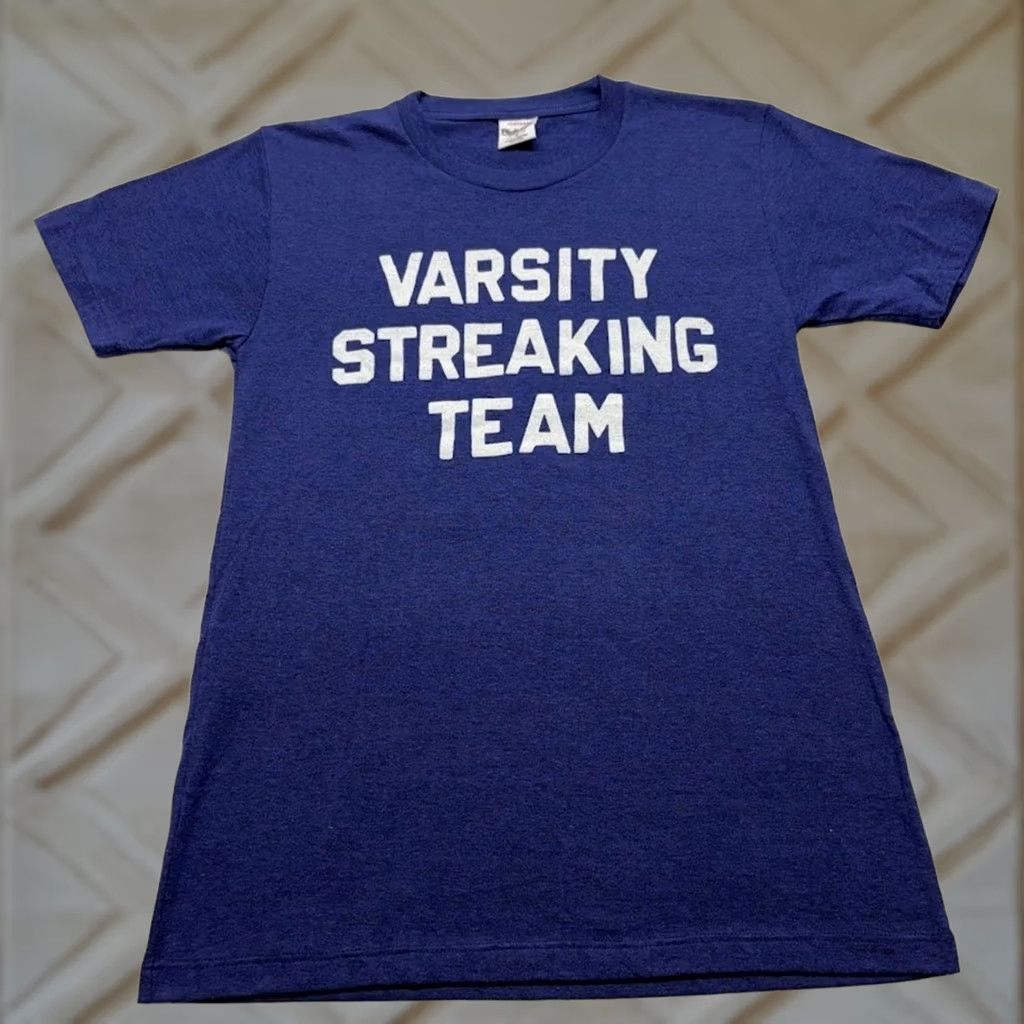Vintage Charlie Hustle Varsity Streaking Team T Shirt S Blue Mens Busy Blue Varsity Streaking Team Shirt Vintage Graphic Tee Size US S / EU 44-46 / 1 - 1 Thumbnail