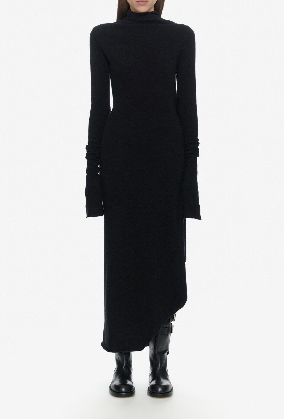 Ann Demeulemeester Ann Demeulemeester Wool Asymmetric High-Neck Dress Size M / US 6-8 / IT 42-44 - 2 Thumbnail