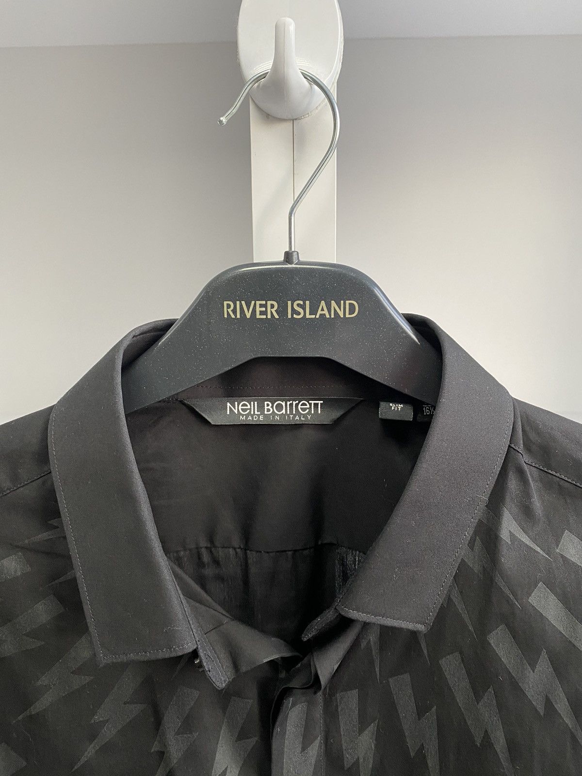 Designer × Neil Barrett × Vintage Vintage Neil Barrett Embroidered Fair Isle Thunderbolt Shirt Size US L / EU 52-54 / 3 - 9 Thumbnail