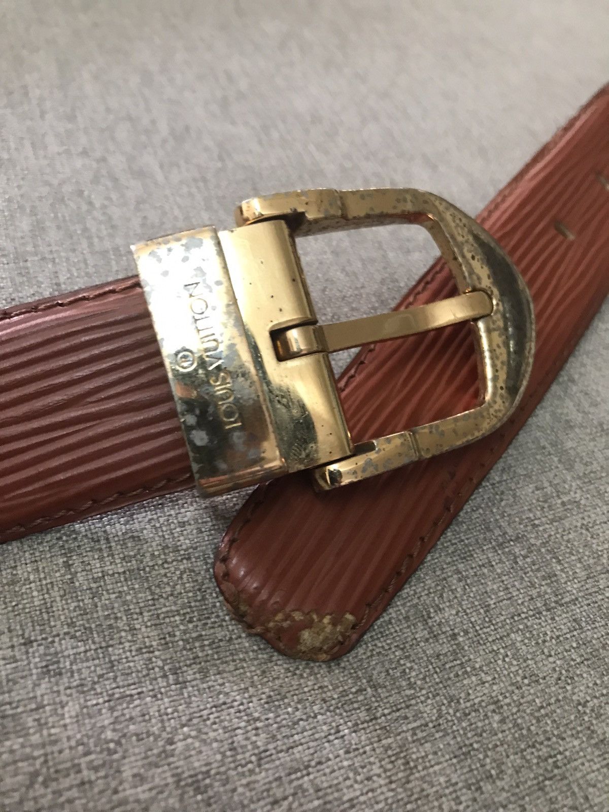 Louis Vuitton Vintage Louis Vuitton Epi Leather Brown Belt Size ONE SIZE - 10 Thumbnail