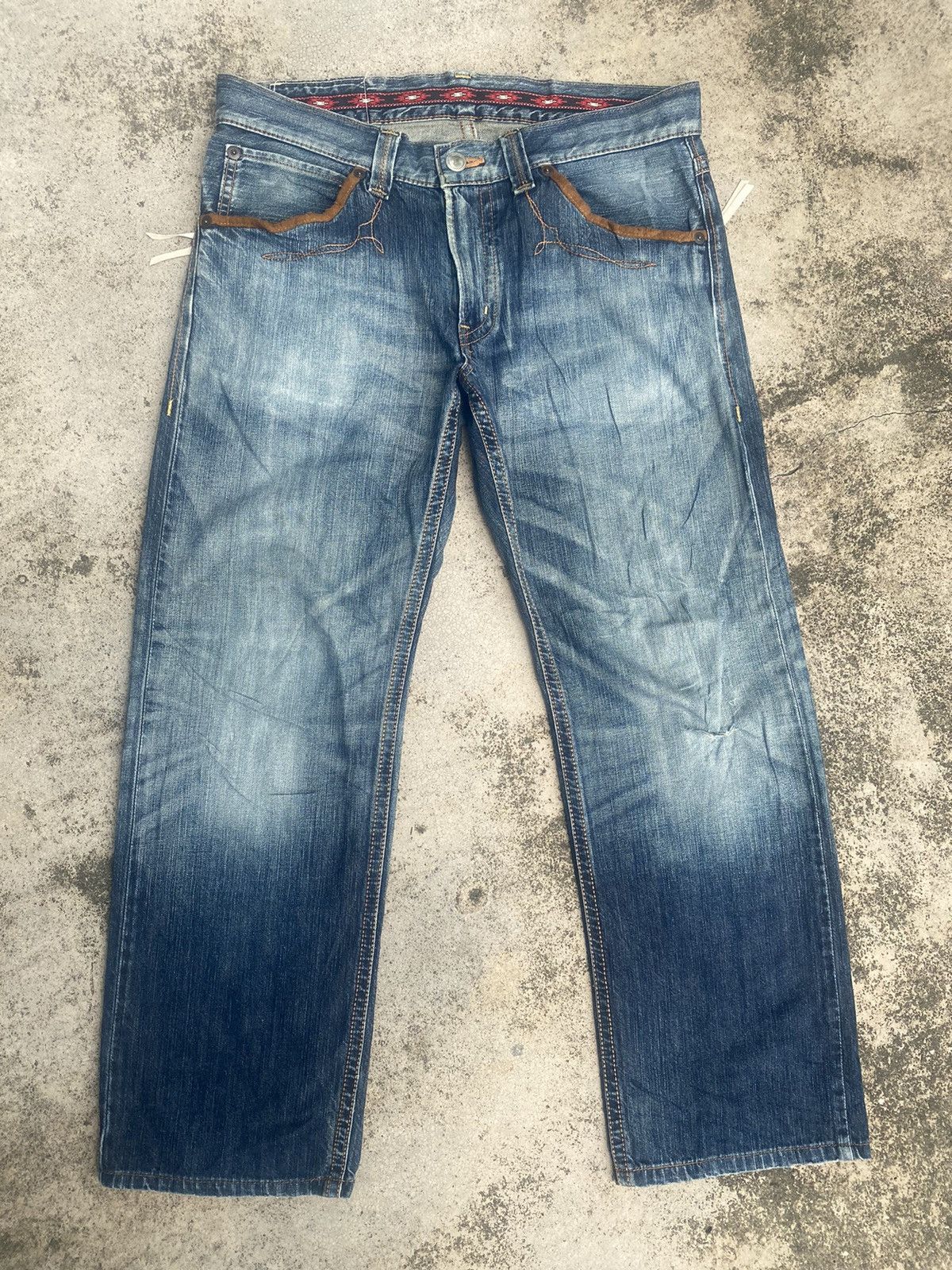 Edwin × Japanese Brand × Vintage Vintage y2k Edwin Faded Loose Denim Jeans Size US 36 / EU 52 - 1 Thumbnail