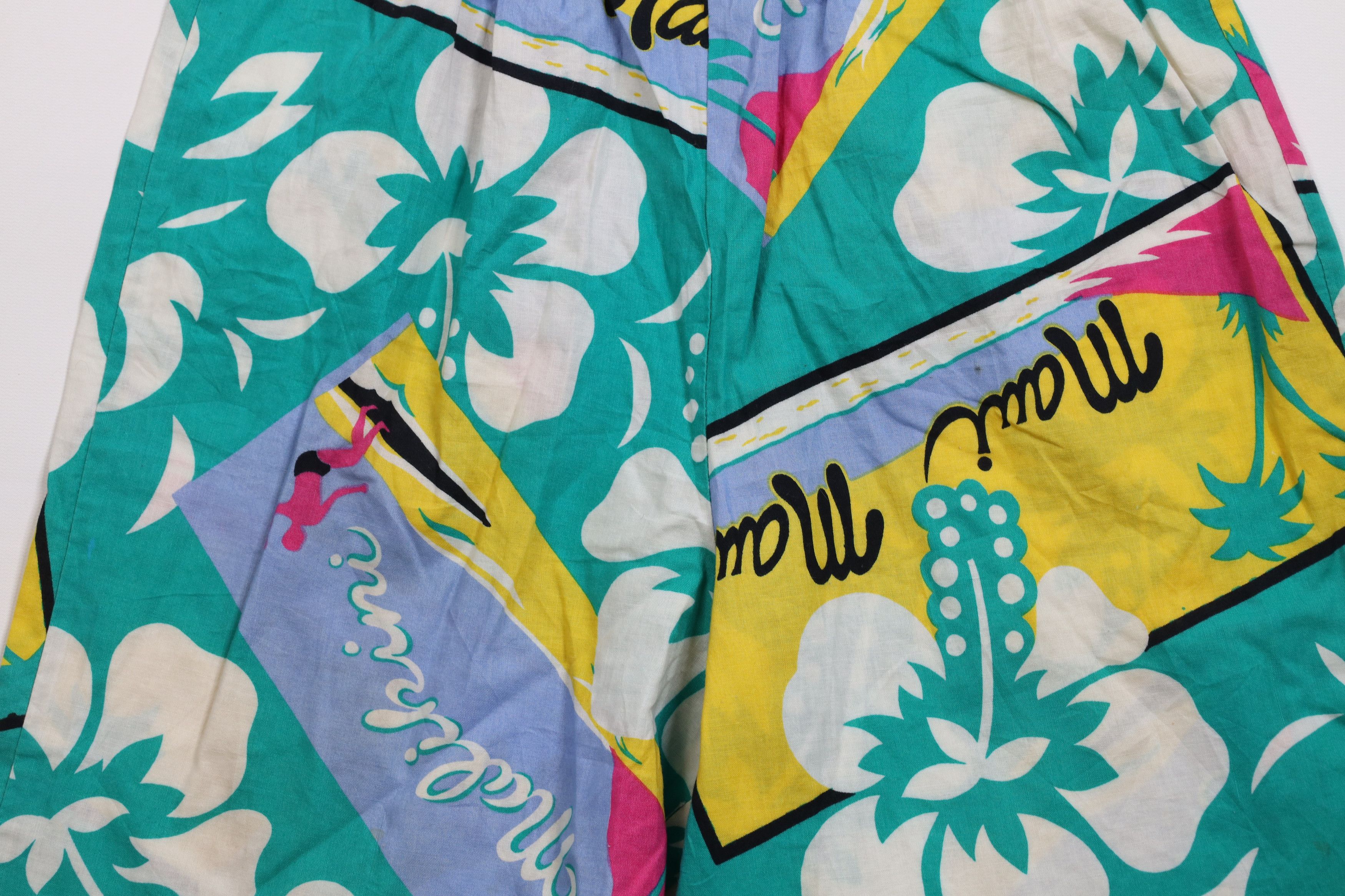 Vintage Vintage 90s Streetwear Baggy Abstract Flower Surf Shorts USA Size 26" / US 2 / IT 38 - 3 Thumbnail