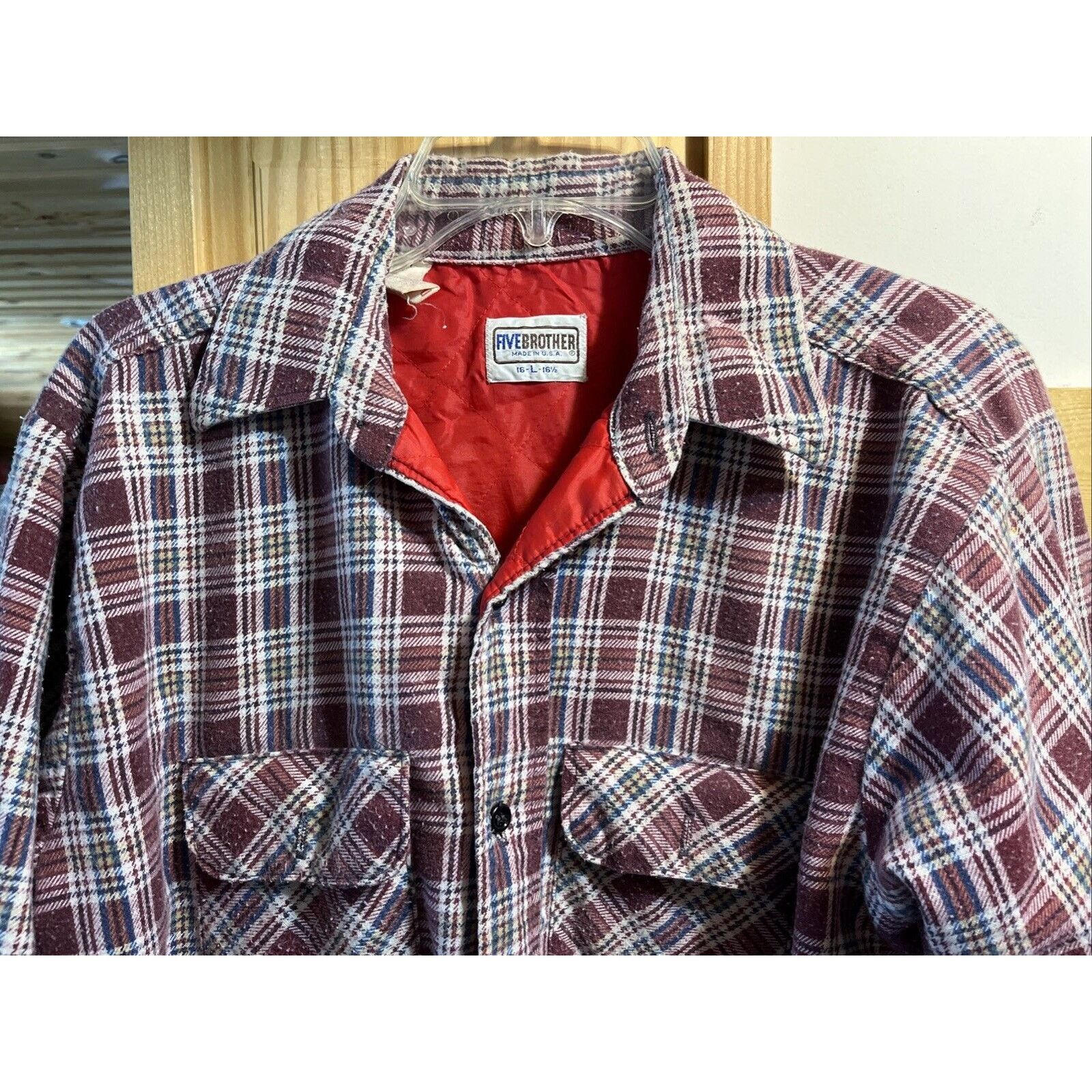 FiveBrother VTG Five Brother Flannel Shirt Men Large 16 Cotton Polyester Size US XL / EU 56 / 4 - 5 Thumbnail